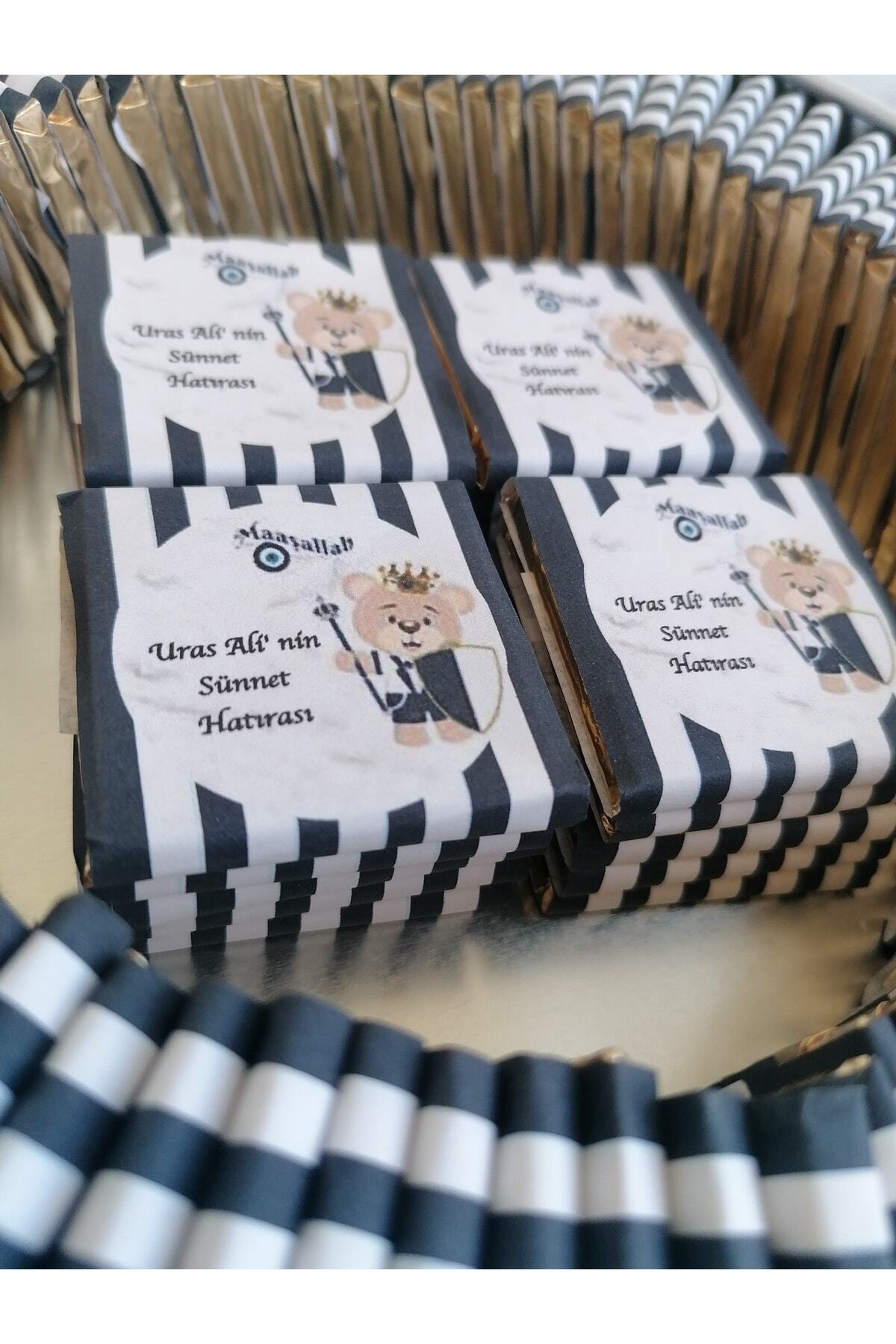 Genel Markalar Angel Gift Chocalate 100 Adet Isme Özel Ayıcıklı Sünnet Hatırası Hediyelik Erkek Bebek Çikolatası fotoğrafı 6 (önizleme)