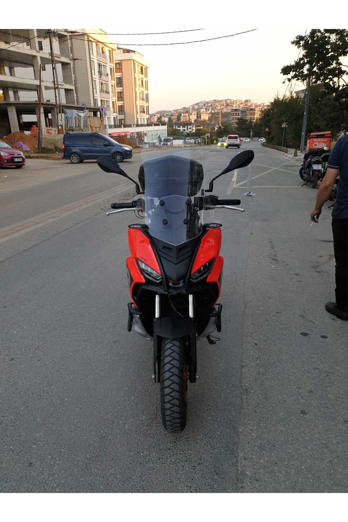 Aprilia SR GT 200 Siperlik Ön Cam 2021-2025 Model 58cm Şeffaf Renkli 4mm