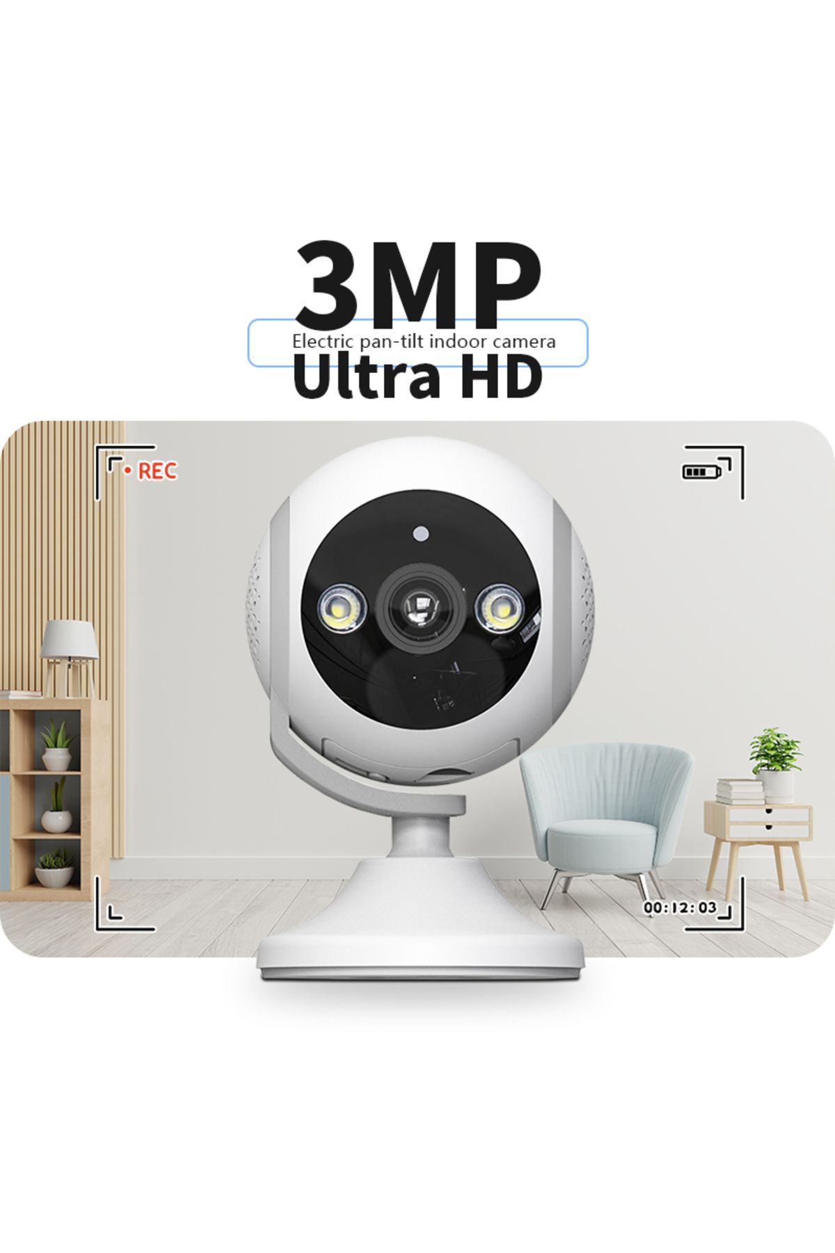 Urfakent Geniş Açılı 3mp Wifi Smart Kamera(Hafıza Kartı Dahildir)