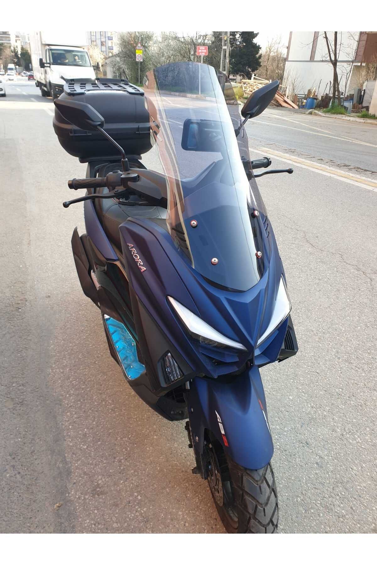 Arora Max T 150 Siperlik Ön Cam 2022-2025 Model 55cm Füme Renkli 4mm KISA SPOR CAM
