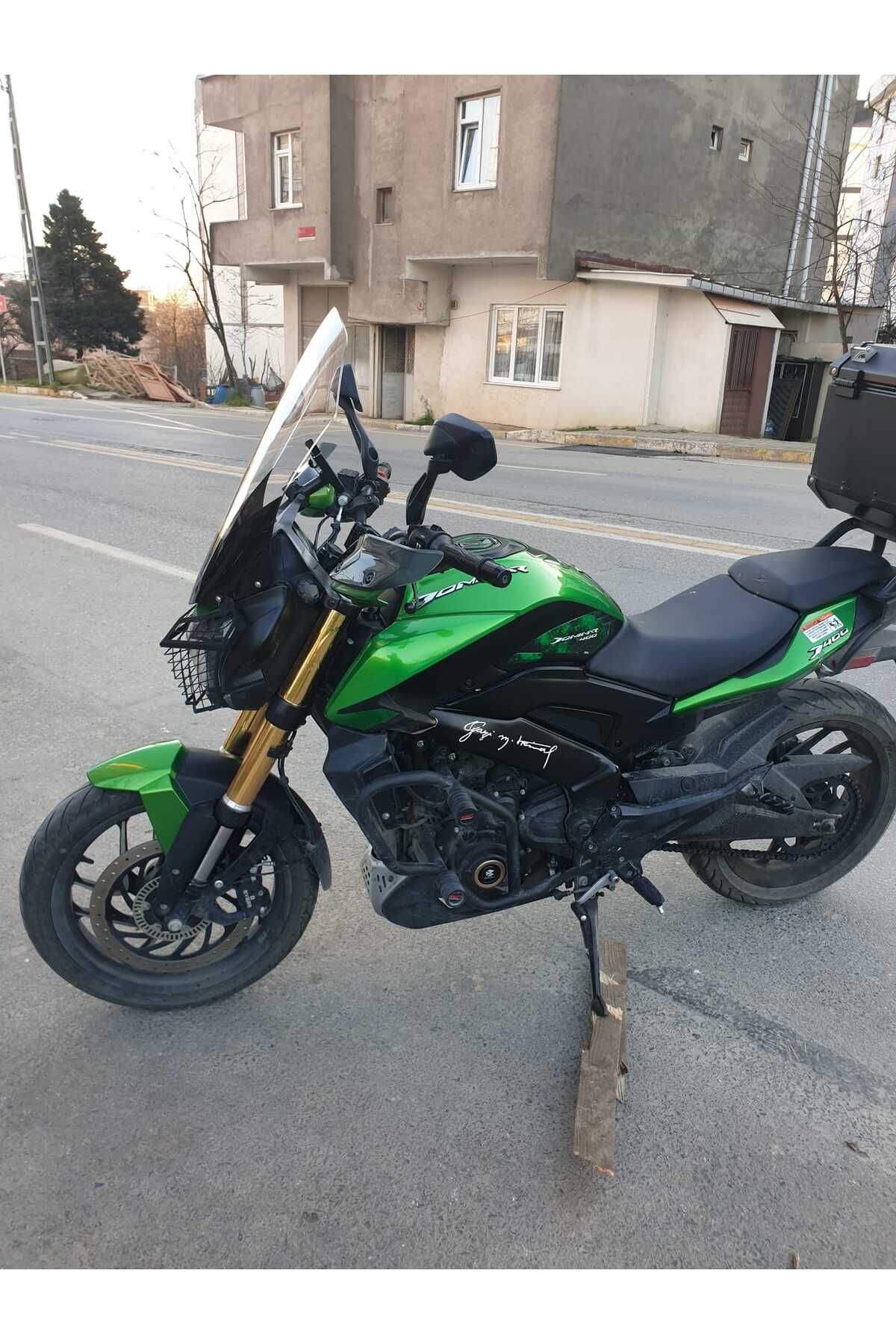 Bajaj Dominar 400 Siperlik Ön Cam 2017-2025 Model 58cm Şeffaf Renkli 4mm ORTA BOYLU CAM