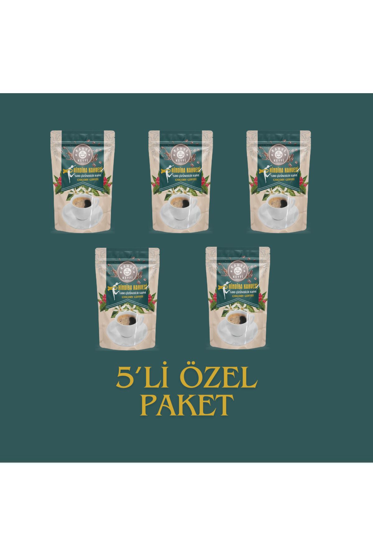 Kahve Keyfi Hindiba %100 Çözünebilir Kahve- 5'li Süper Paket