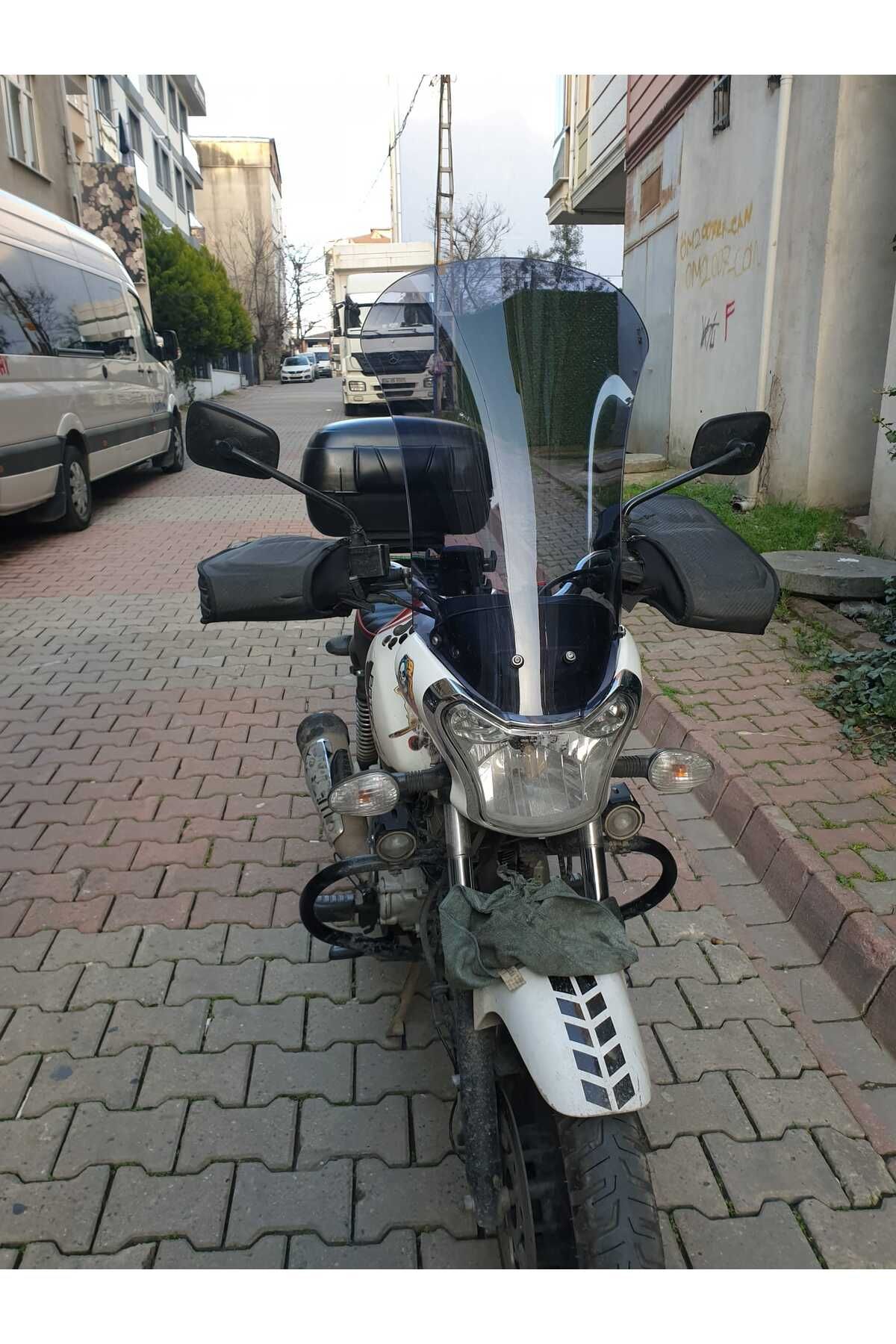 Bajaj V15 Siperlik Ön Cam 2017 2018 Model 57cm Füme Renkli 4mm ORTA BOYLU CAM