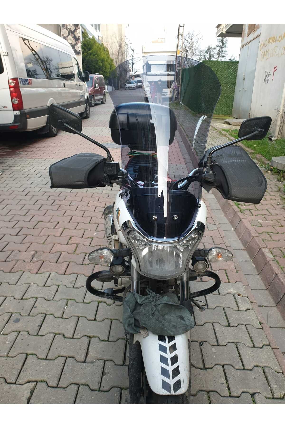 Bajaj V15 Siperlik Ön Cam 2017 2018 Model 57cm Füme Renkli 4mm ORTA BOYLU CAM