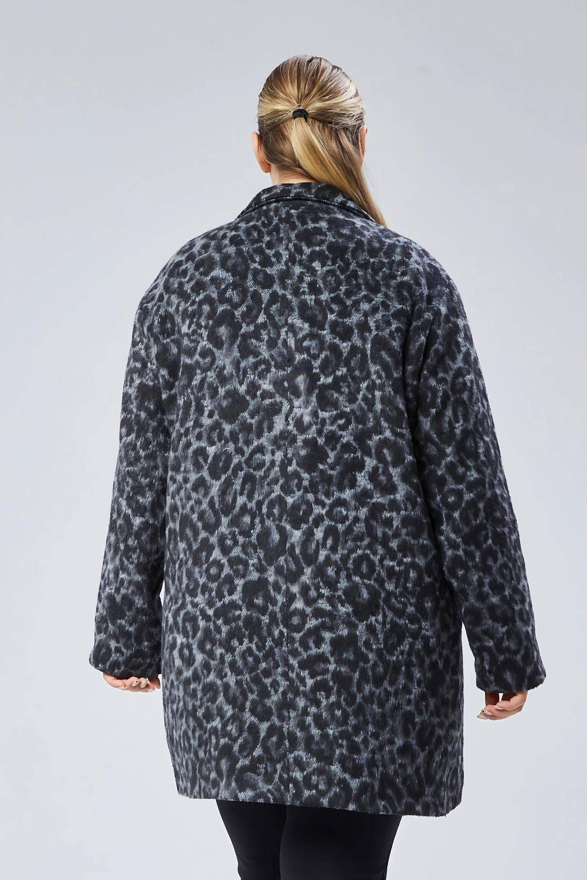 Hanezza-Elegant and Warm Choice - Large Size Leopard Print Cashew Coat 6