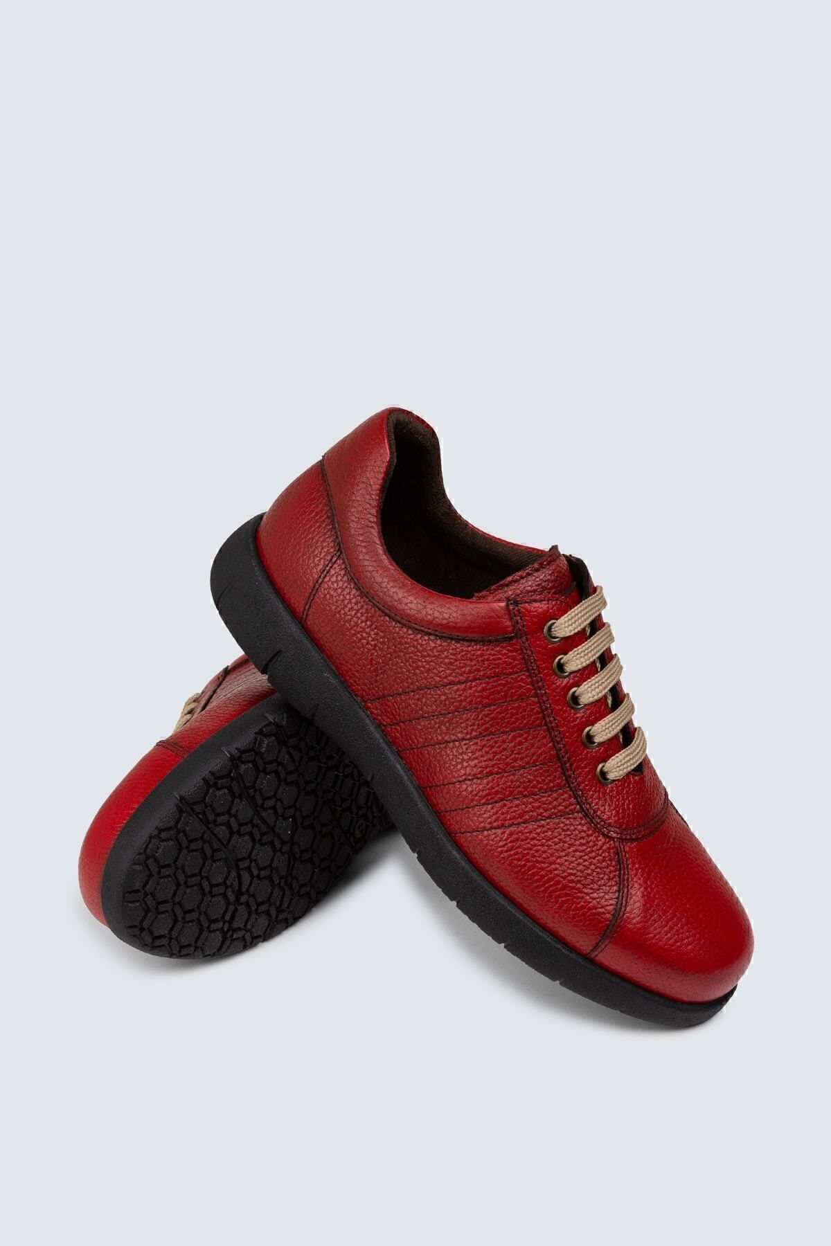 Deery-Genuine Leather Red Casual Men's Shoes 3