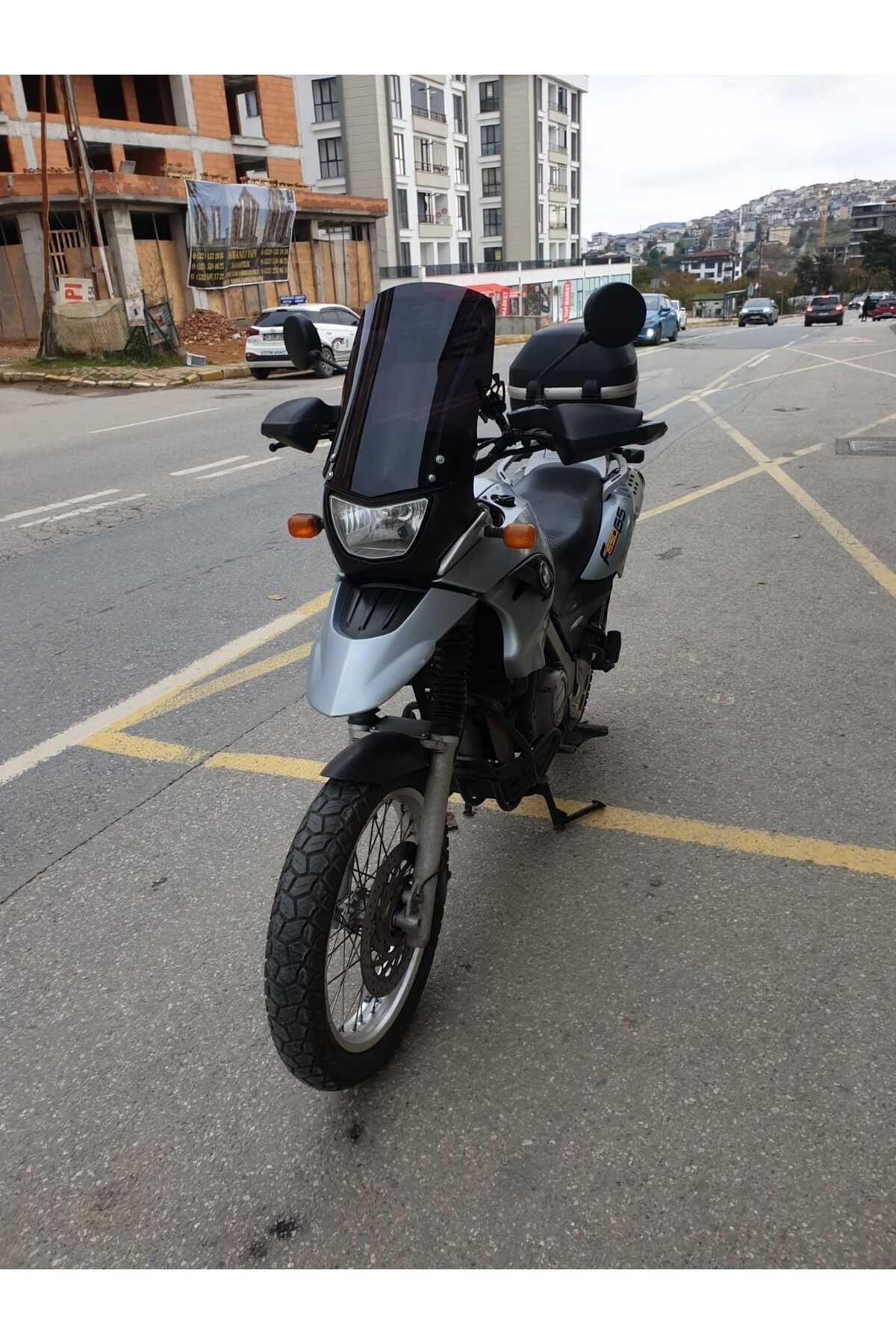 Bmw F650 GS Siperlik Ön Cam 2004-2007 Model 45cm siyah Renkli ( 4 Delikli ) 4mm