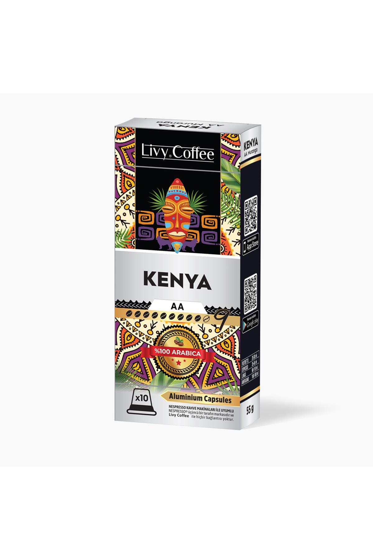Livy Coffee Alüminyum Nespresso® Uyumlu Kapsül Kahve Kenya 10 Kapsül