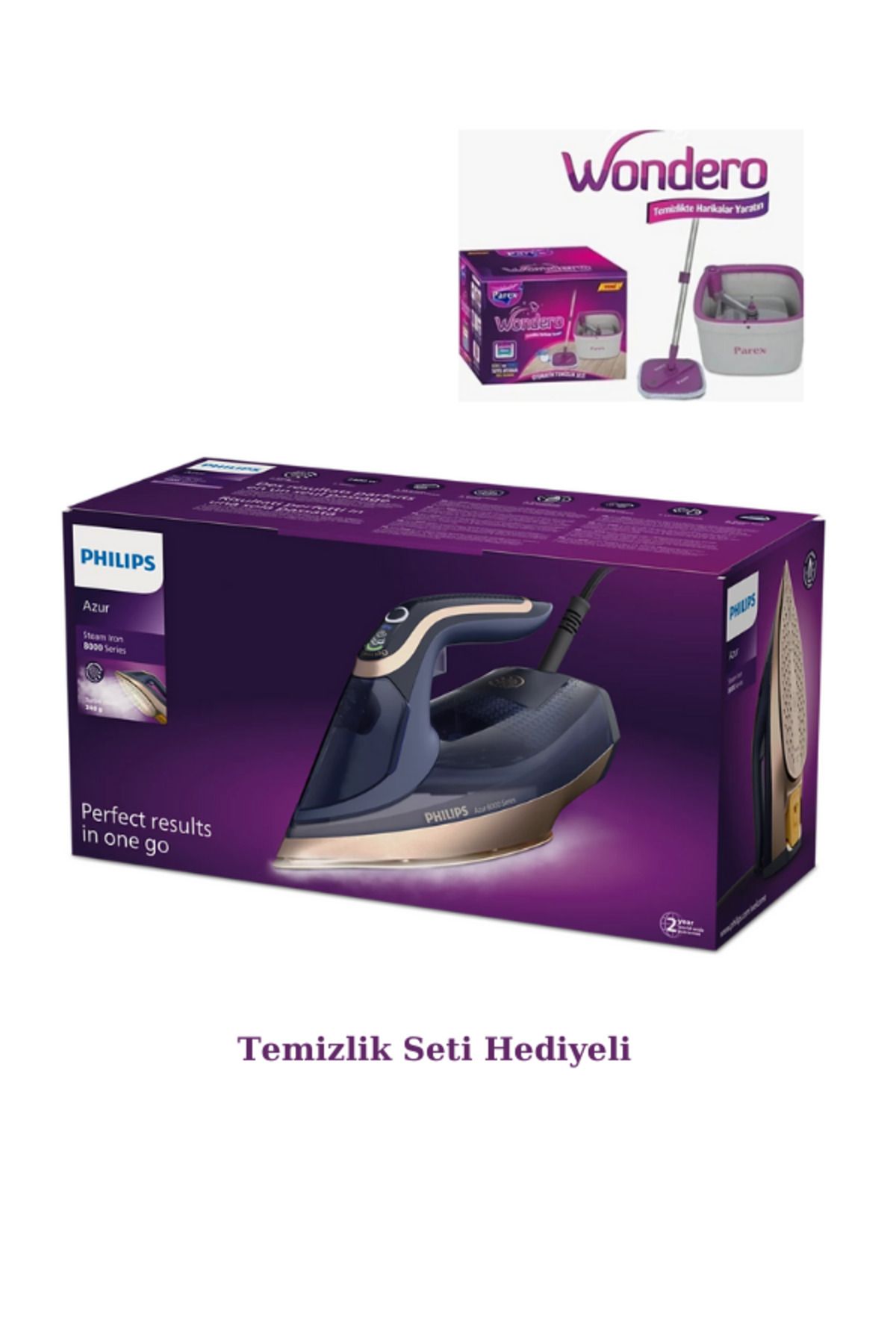 Philips Azur 8000 Serisi Dst8050/20 3000 W Buharlı Ütü - Wondero Temizlik Seti Hediyeli