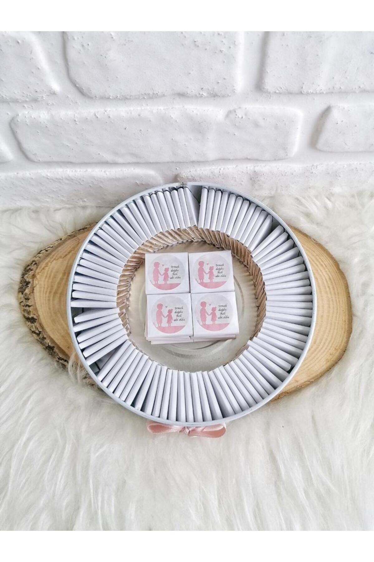 Genel Markalar 100 Adet Isme Özel Abi Kız Kardeş Temalı Hediyelik Kız Bebek Doğum Çikolata fotoğrafı 6 (önizleme)