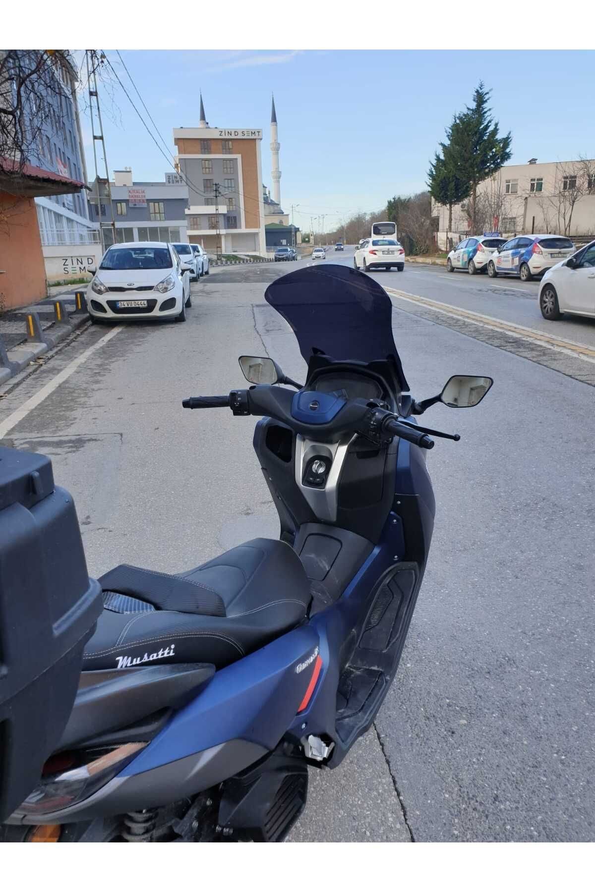 Musatti Glamaro Max 125 Siperlik Ön Cam 2023-2025 Model 50cm Siyah Renkli 4mm UZUN CAM