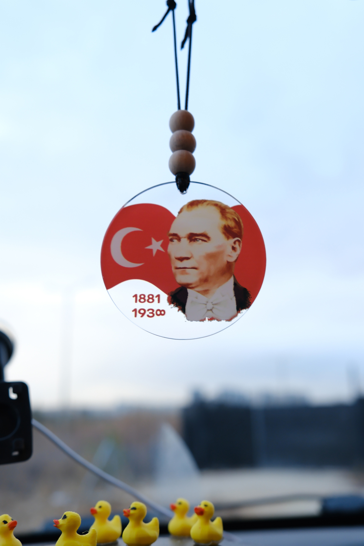 Balkhoon Türk Bayrağı ve Atatürk Portresi Dikiz Aynası Süsü Araba