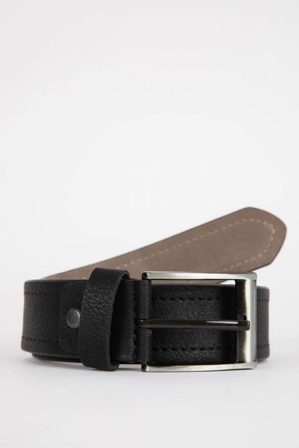 DeFacto-New Season Men's Rectangular Buckle Faux Leather Casual Belt 1