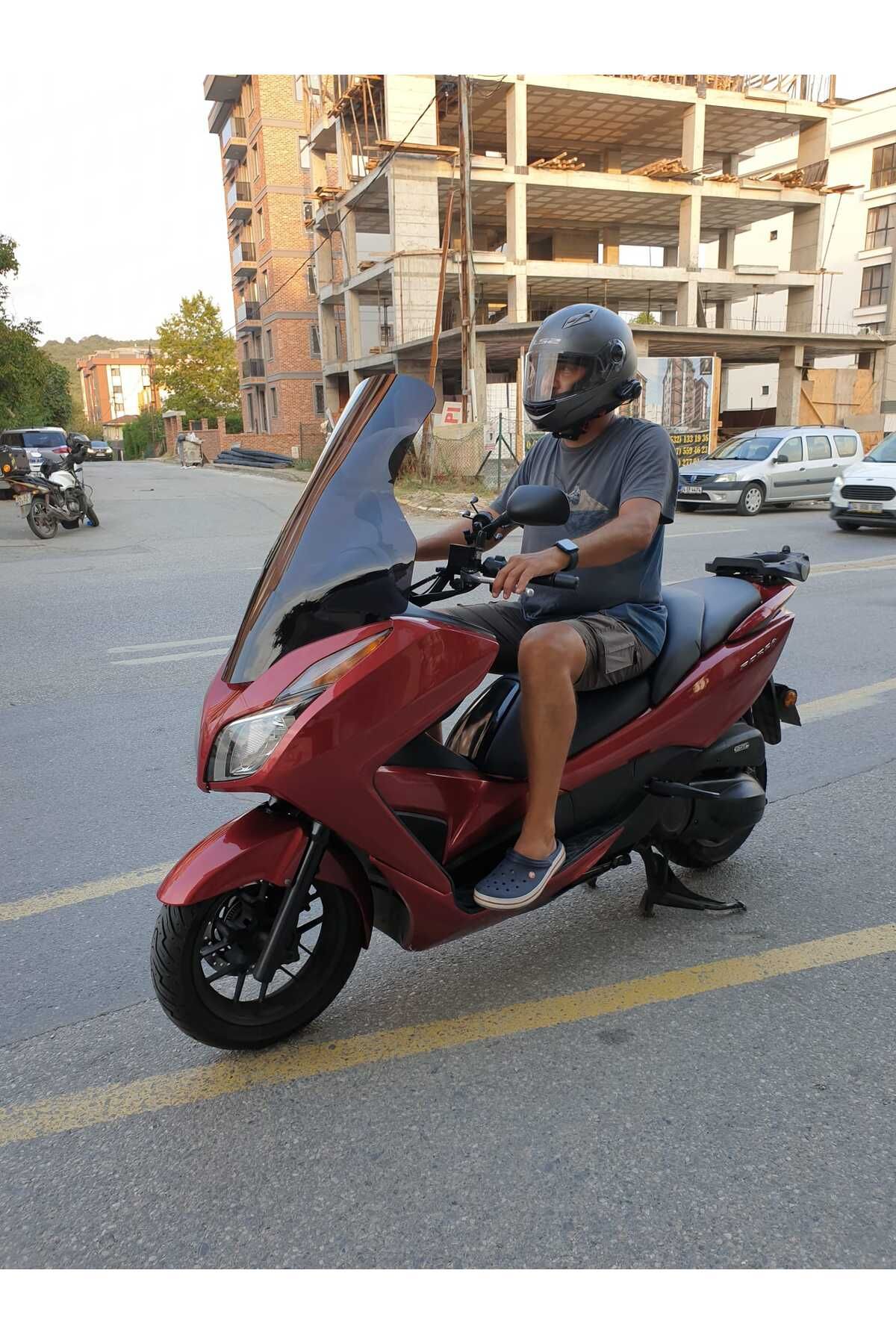 Honda Forza 300 Siperlik Ön Cam 2014-2017 Elcikli 78cm Siyah Renkli 4mm UZUN CAM