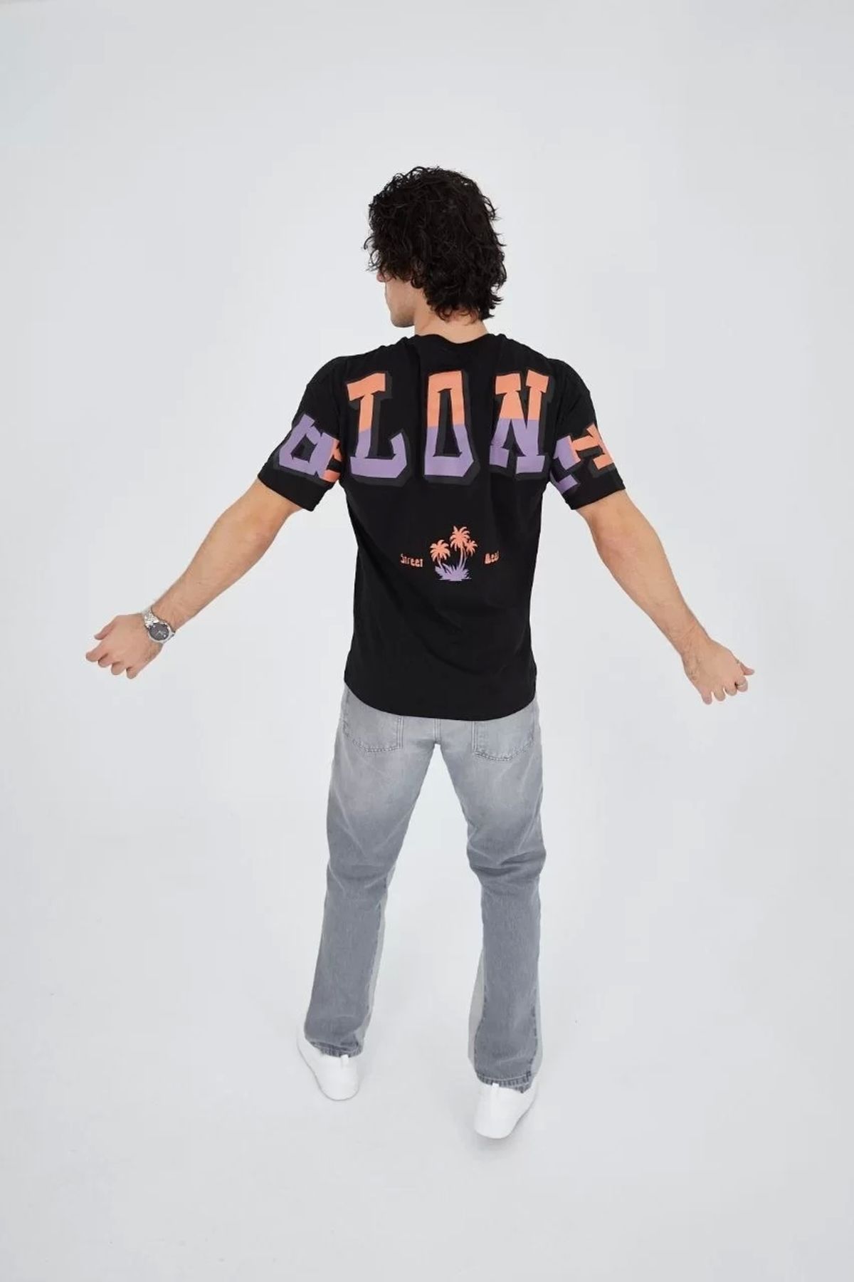 CVS Erkek Ön ve Arka Baskılı T-Shirt - Siyah