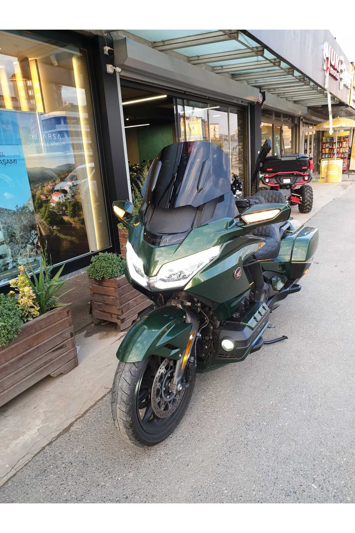 Honda Goldwing Bagger Siperlik Ön Cam 2018 2023 Model 65cm Siyah Renkli 4mm UZUN BOYLU CAM