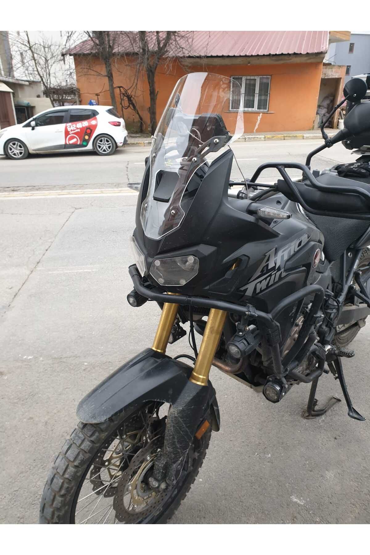 Honda Afrika Twin CRF 1000 Ön Cam 2016 2020 Model 45cm Şeffaf Renkli 4mm KISA CAM