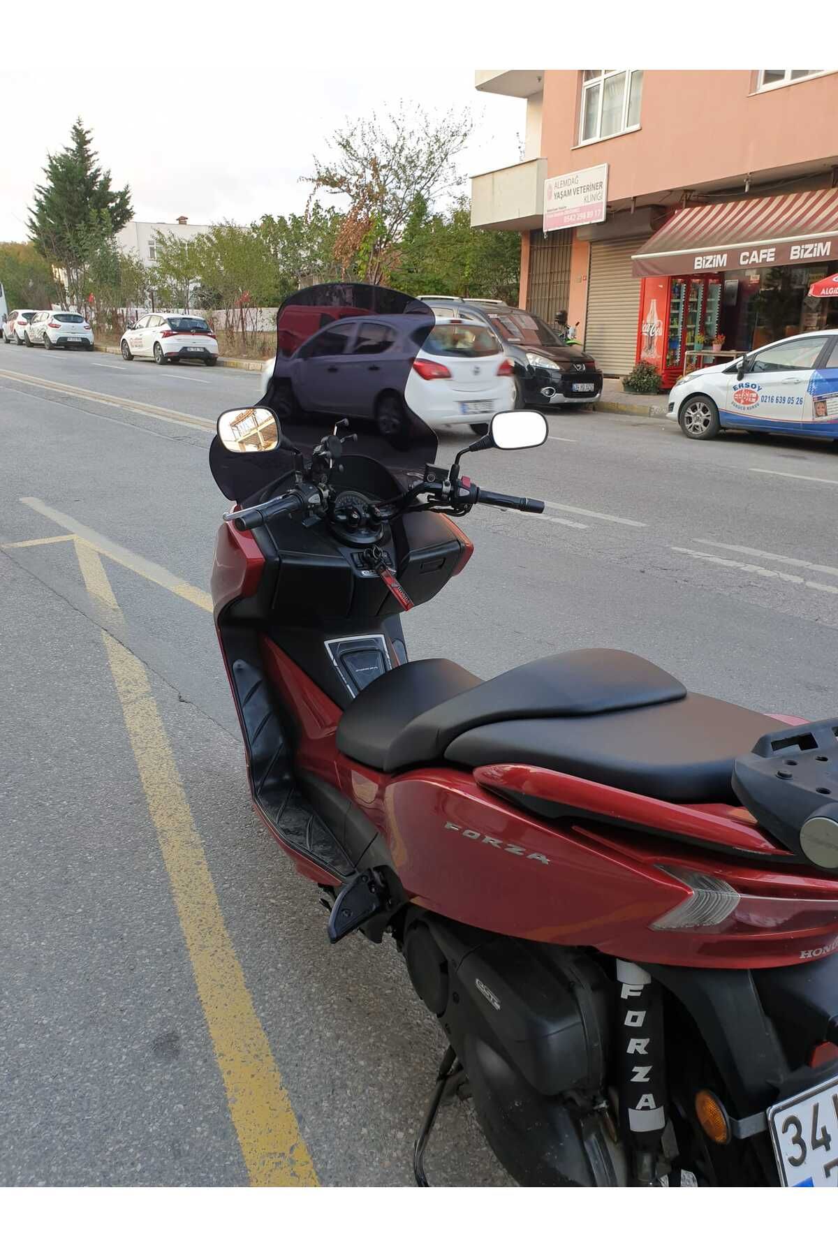 Honda Forza 300 Siperlik Ön Cam 2014-2017 Elcikli 78cm Siyah Renkli 4mm UZUN CAM