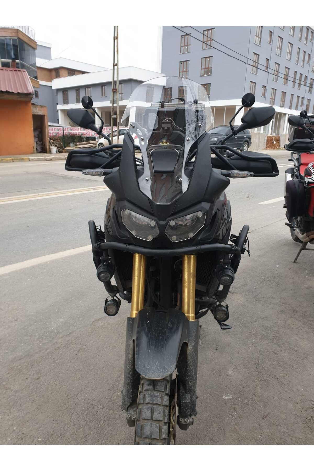 Honda Afrika Twin CRF 1000 Ön Cam 2016 2020 Model 45cm Şeffaf Renkli 4mm KISA CAM