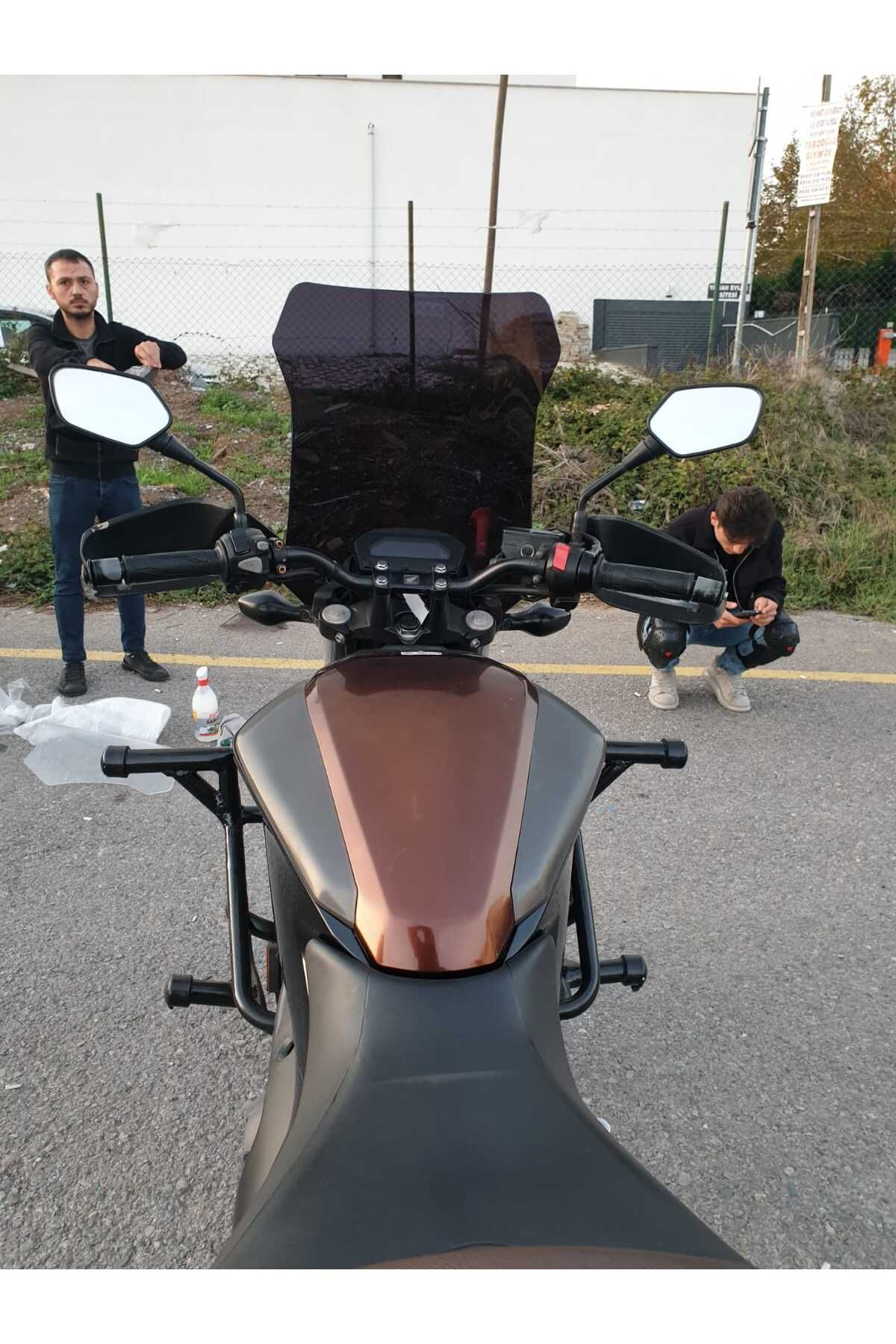 Honda NC 700 750 S Siperlik Ön Cam 2012 2020 Model 50cm Siyah Renkli 4mm ORTA BOYLU CAM