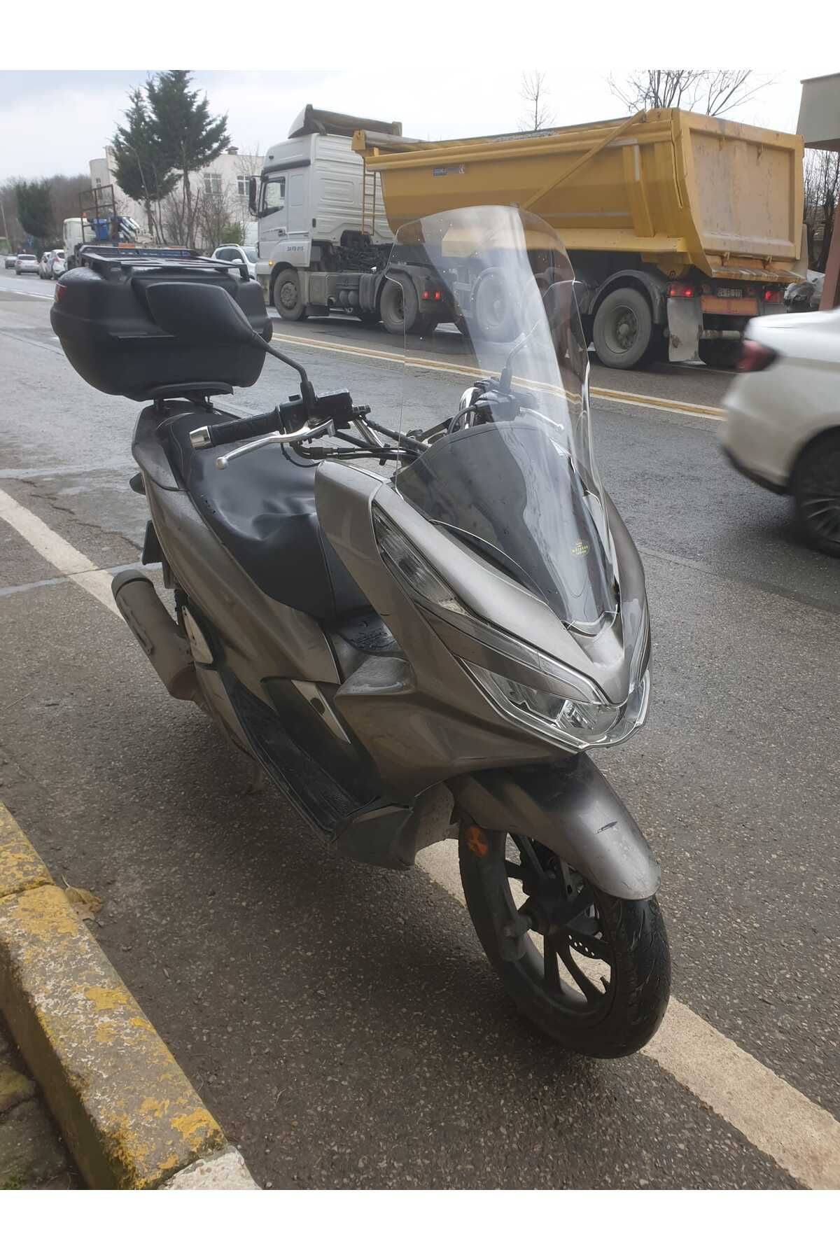 Honda Pcx Siperlik Ön Cam 2018 2020 Model 65cm Şeffaf Renkli 4mm ORTA BOYLU CAM