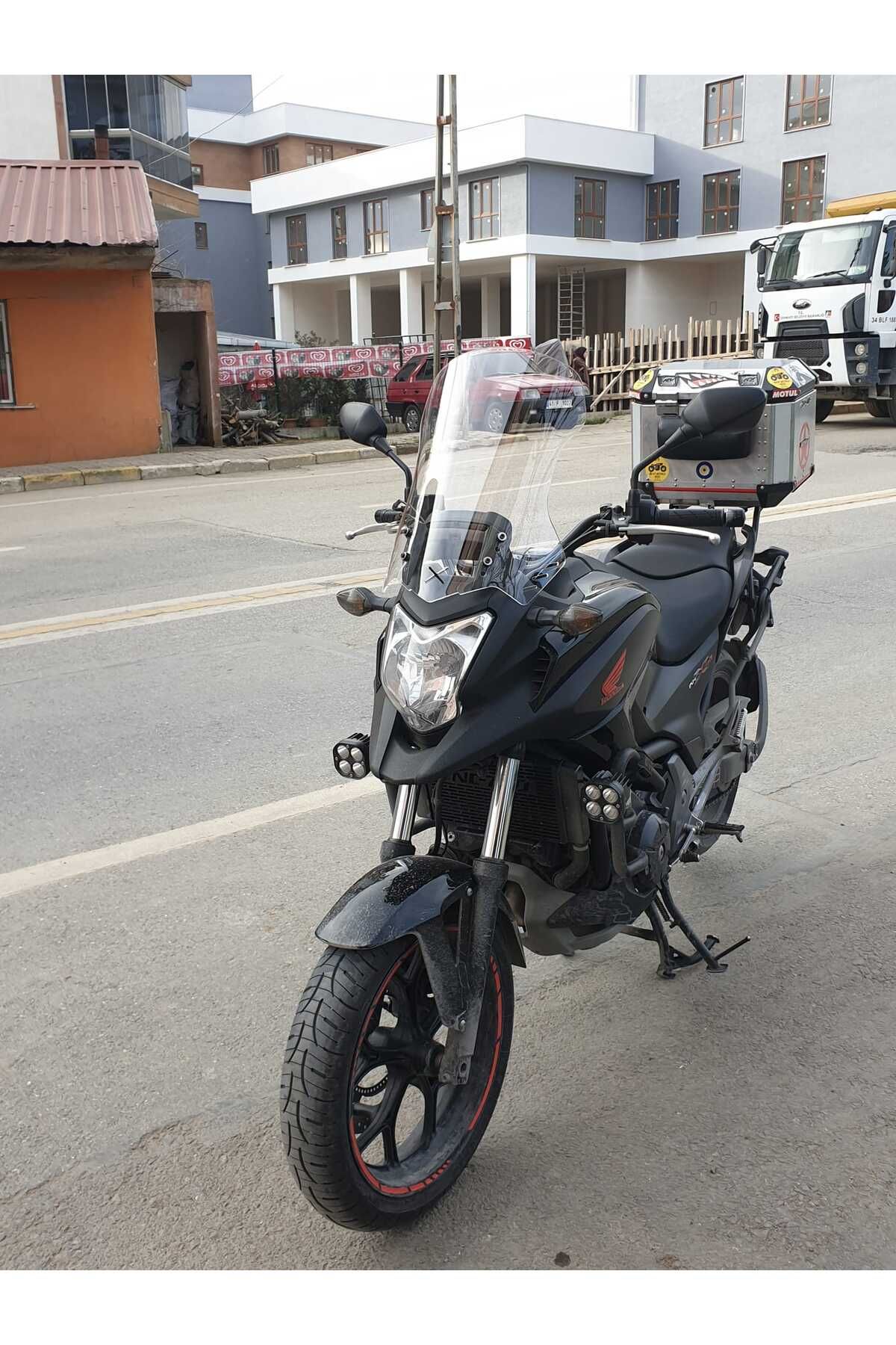 Honda NC 700 750 X Siperlik Ön Cam 2012 2015 Model 50cm Şeffaf Renkli 4mm ORTA BOYLU CAM