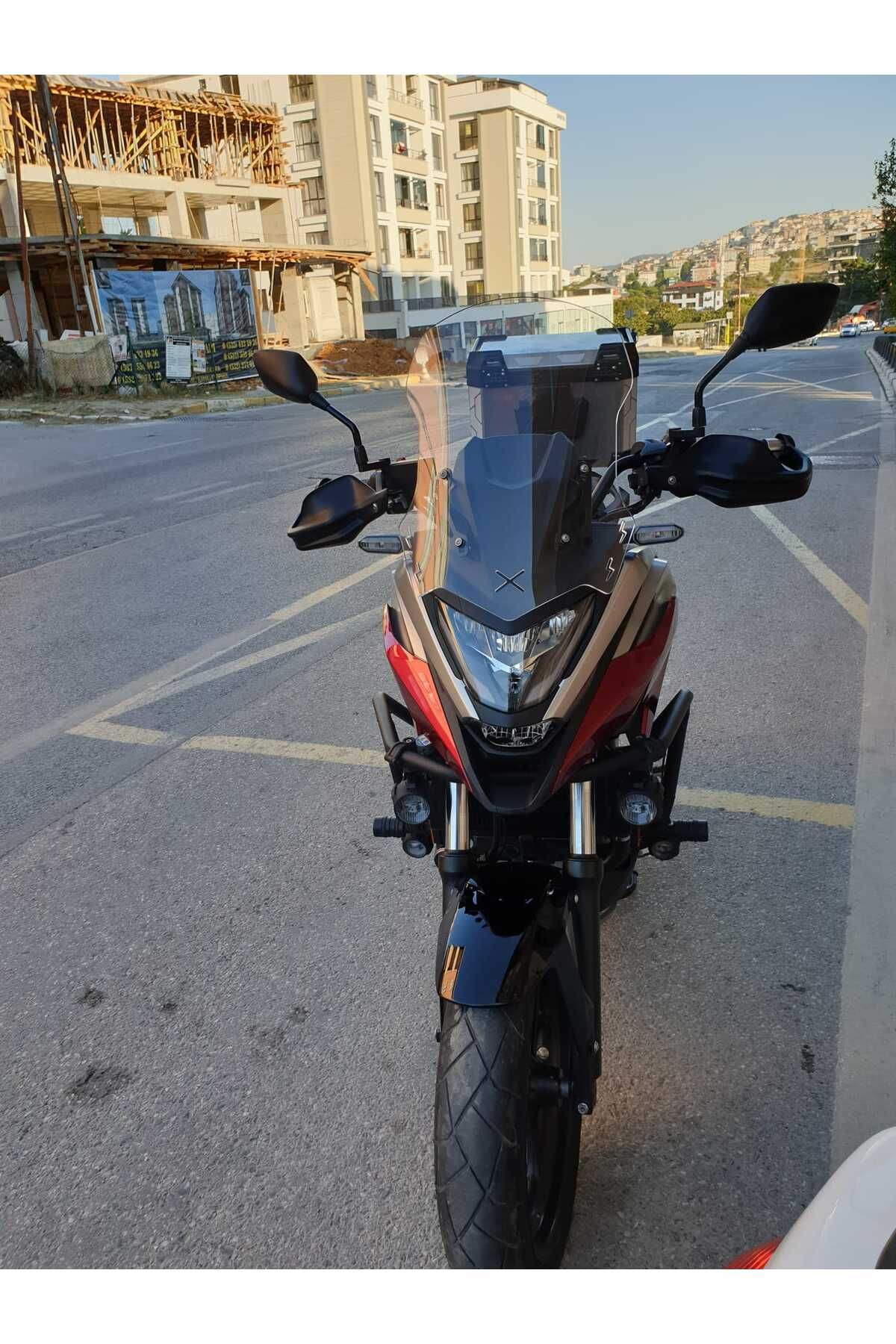 Honda NC 700 750 X Siperlik Ön Cam 2021-2025 Model 50cm Şeffaf Renkli 4mm ORTA BOYLU CAM