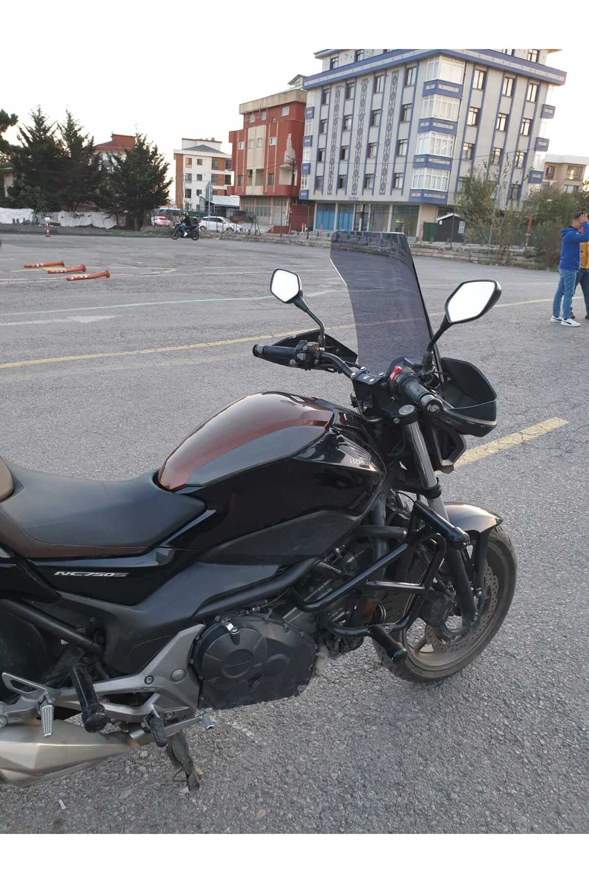 Honda NC 700 750 S Siperlik Ön Cam 2012 2020 Model 50cm Füme Renkli 4mm ORTA BOYLU CAM