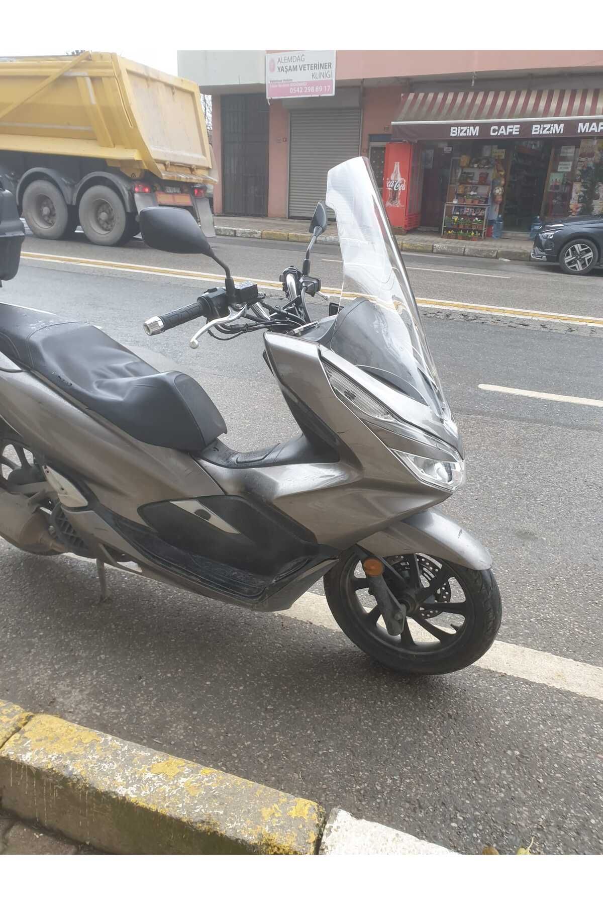 Honda Pcx Siperlik Ön Cam 2018 2020 Model 65cm Şeffaf Renkli 4mm ORTA BOYLU CAM