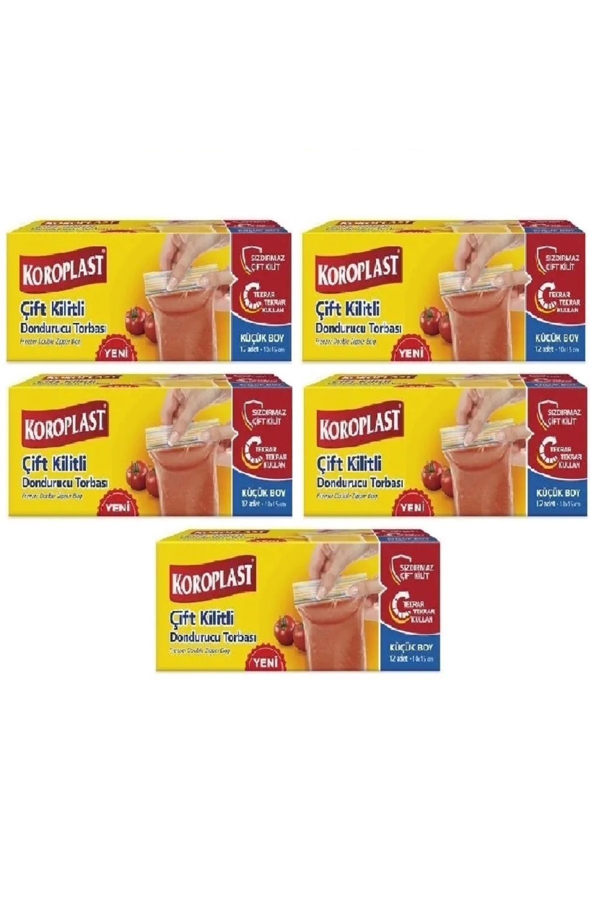 Koroplast Çift Kilitli Dondurucu Torbası Küçük Boy 10 X 15 Cm 12 Li x 5 Adet