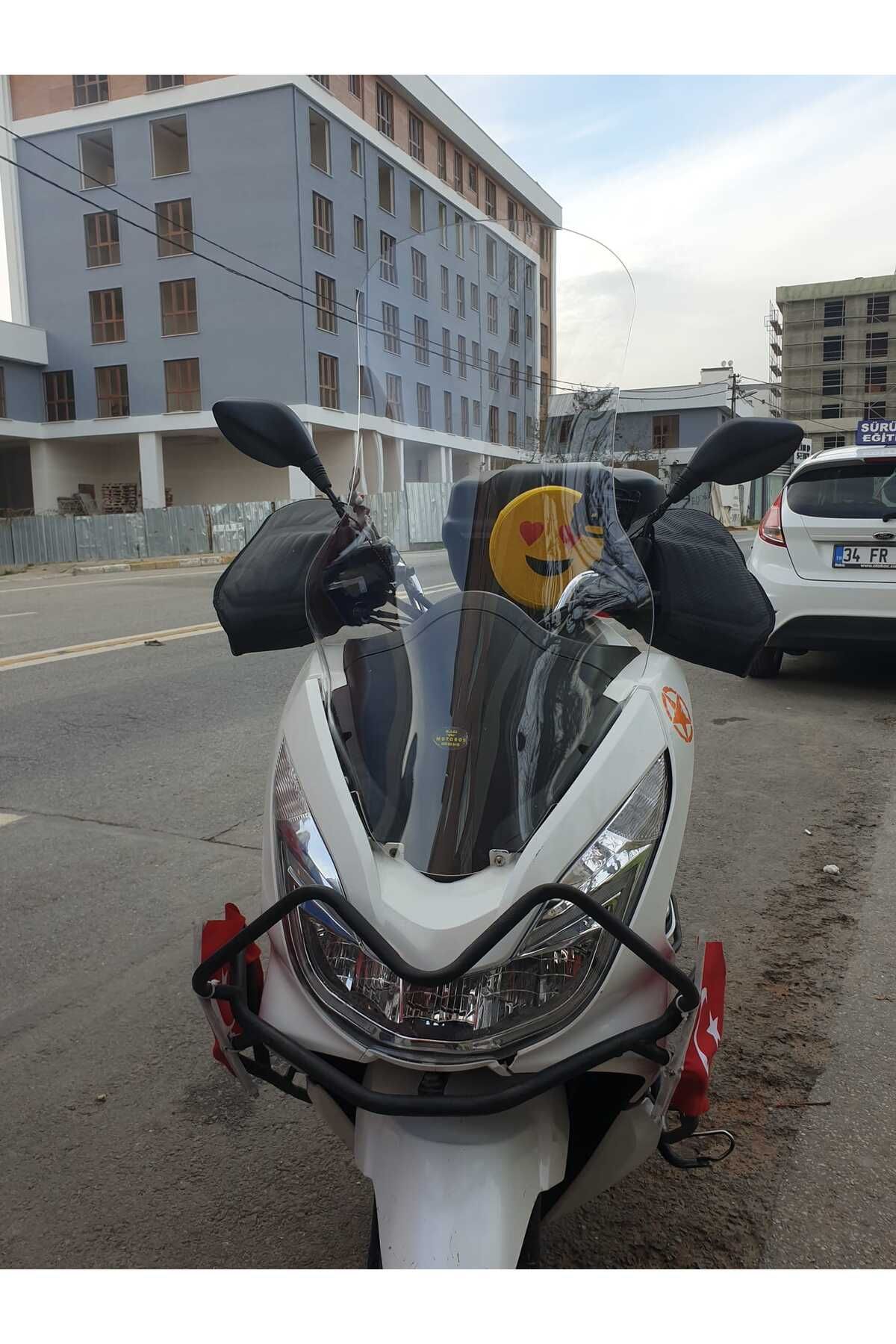 Honda Pcx Siperlik Ön Cam 2014 2017 Model 83cm Şeffaf Renkli 4mm UZUN CAM