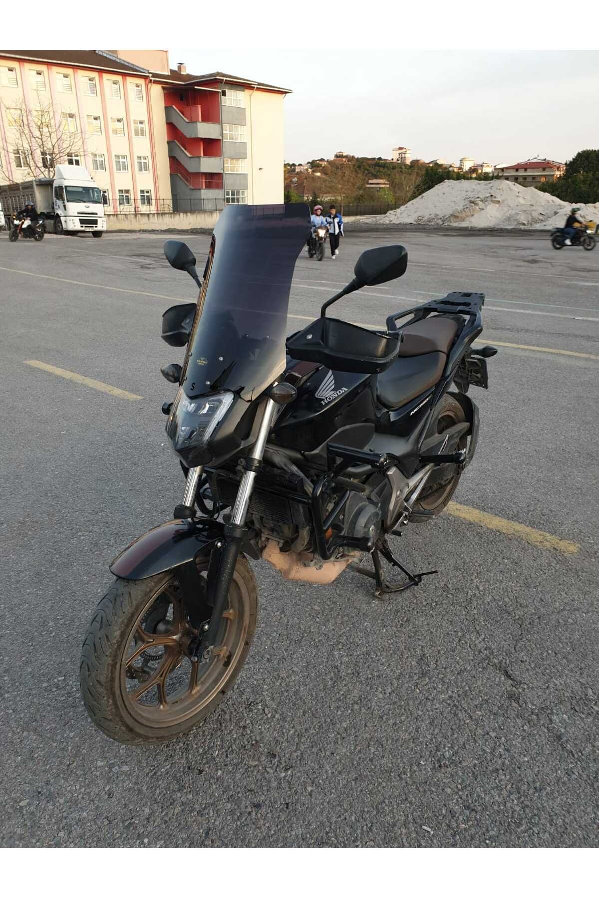 Honda NC 700 750 S Siperlik Ön Cam 2012 2020 Model 50cm Siyah Renkli 4mm ORTA BOYLU CAM