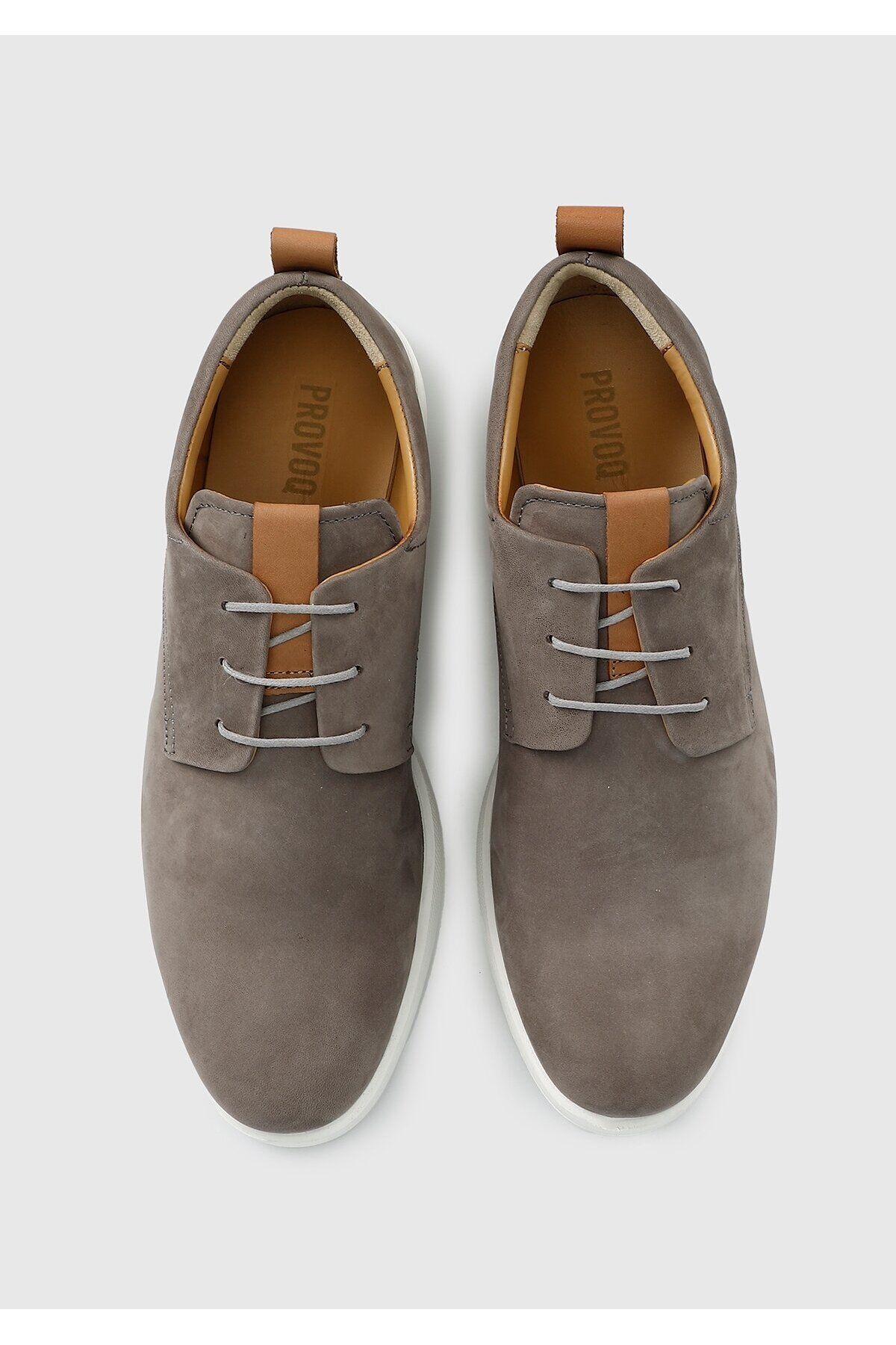 Provoq-Men's Gray Leather Shoes 5