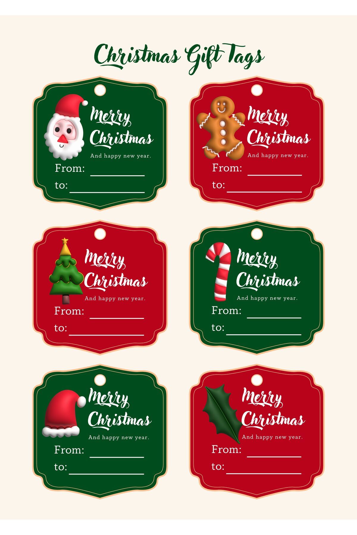 sandal hediyelik Yılbaşı Noel Hediyesi kartları (Christmas Gift Tags)