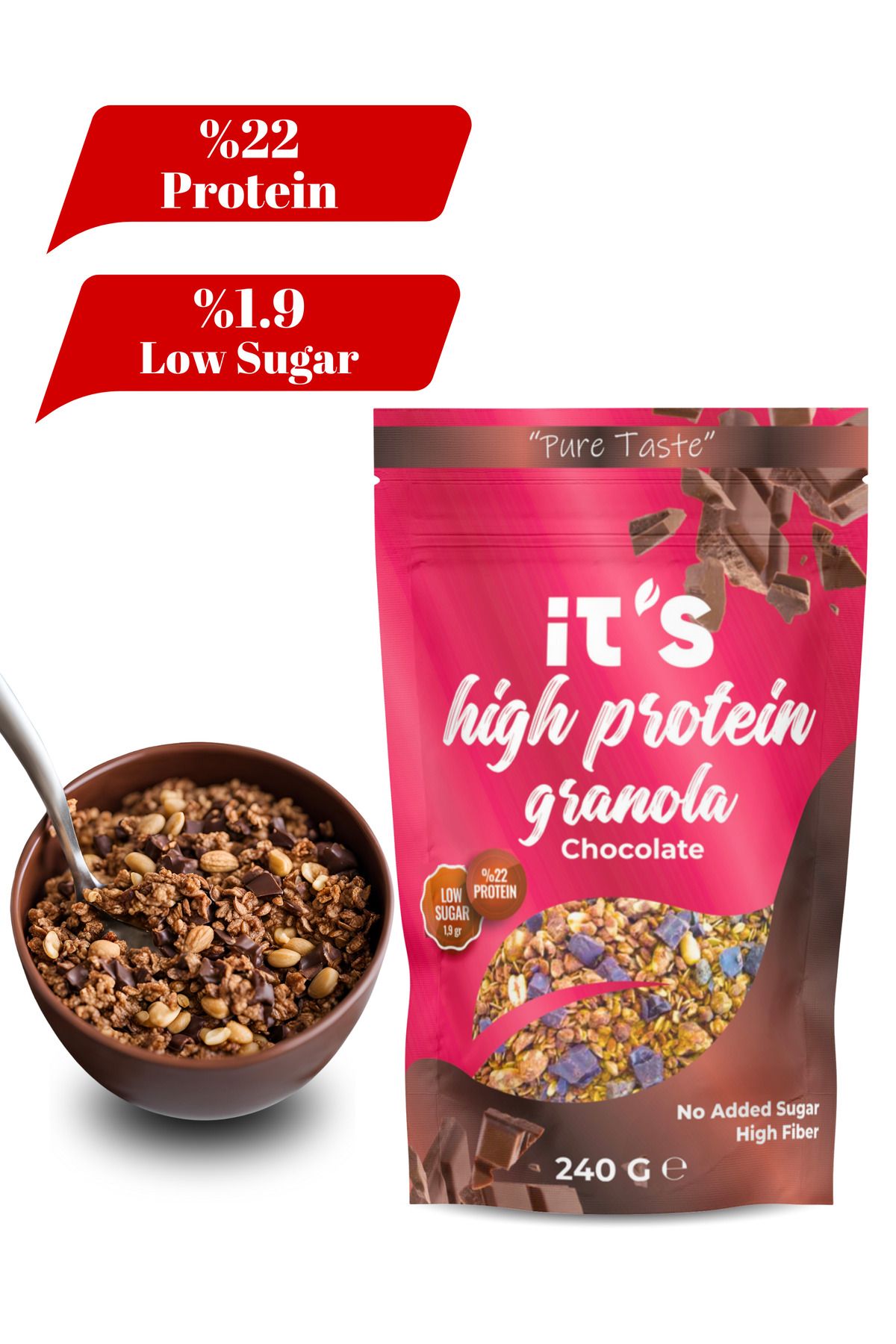 it's Yüksek Protein Granola - Şekersiz Çikolatalı - 240 G