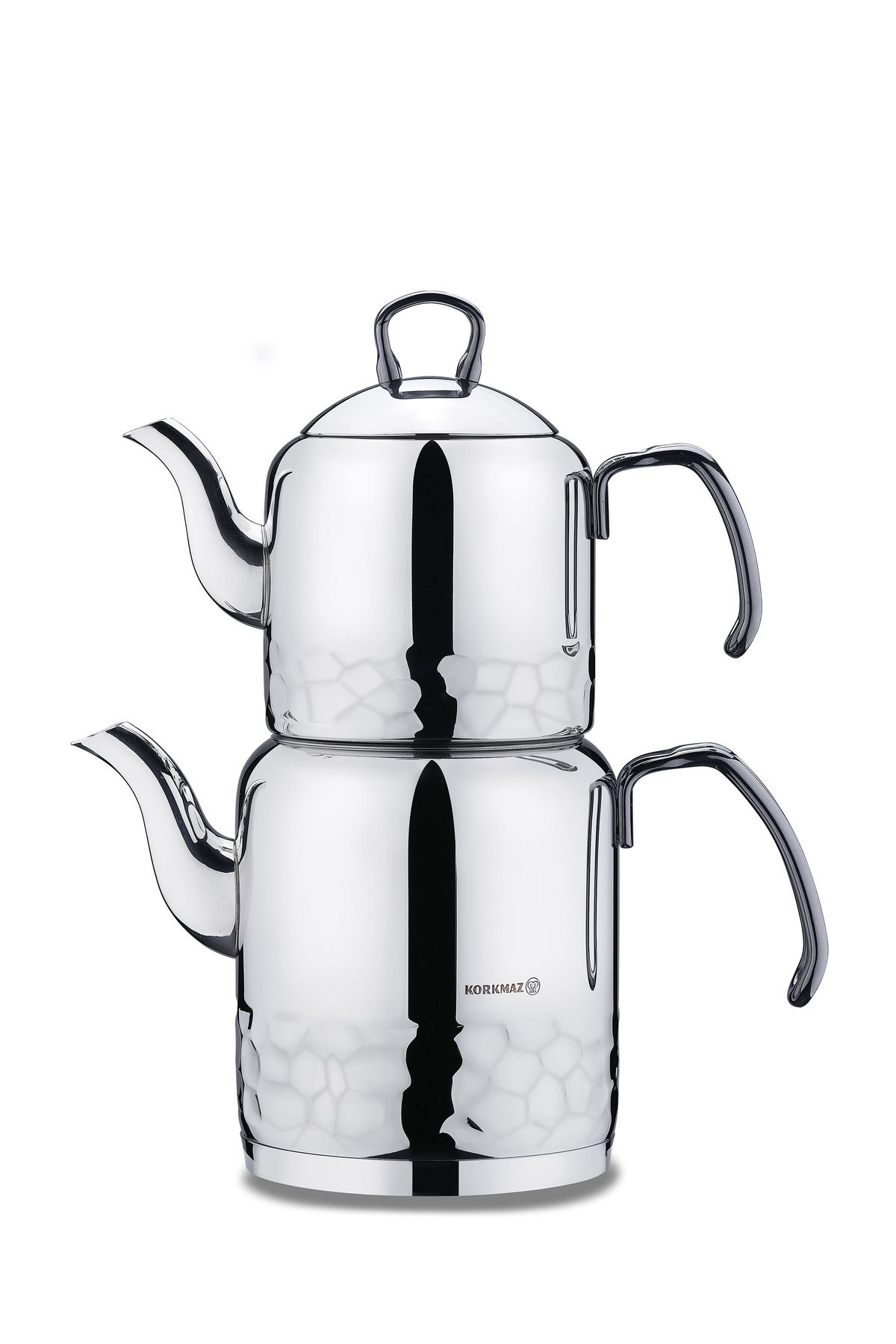 KORKMAZ-Erna Stainless Steel Teapot Set With A Distinctive Design, Capacity Of 1.2 Liters. / 2.2 Liters. 1