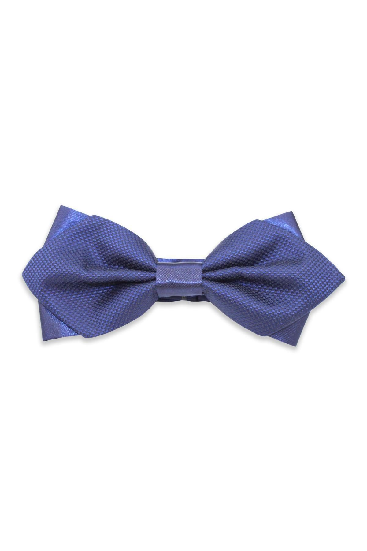 Fitmens-Men's Bow Tie Dobby Patterned Pn04 - Navy Blue 1