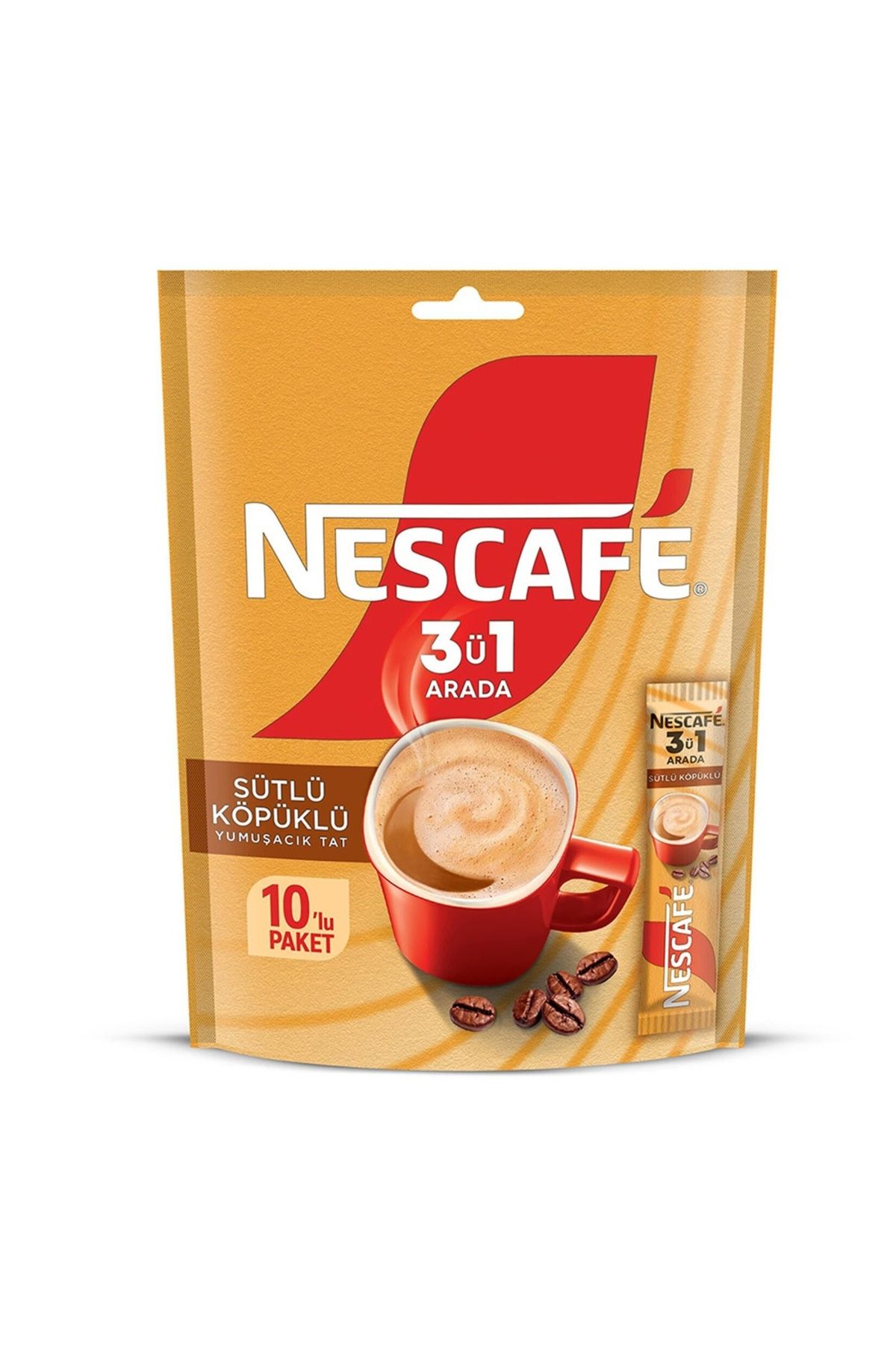 Nescafe 3 Ü 1 Arada Sütlü Köpüklü 10&apos;lu Paket 174 gr Paket (3 ADET)