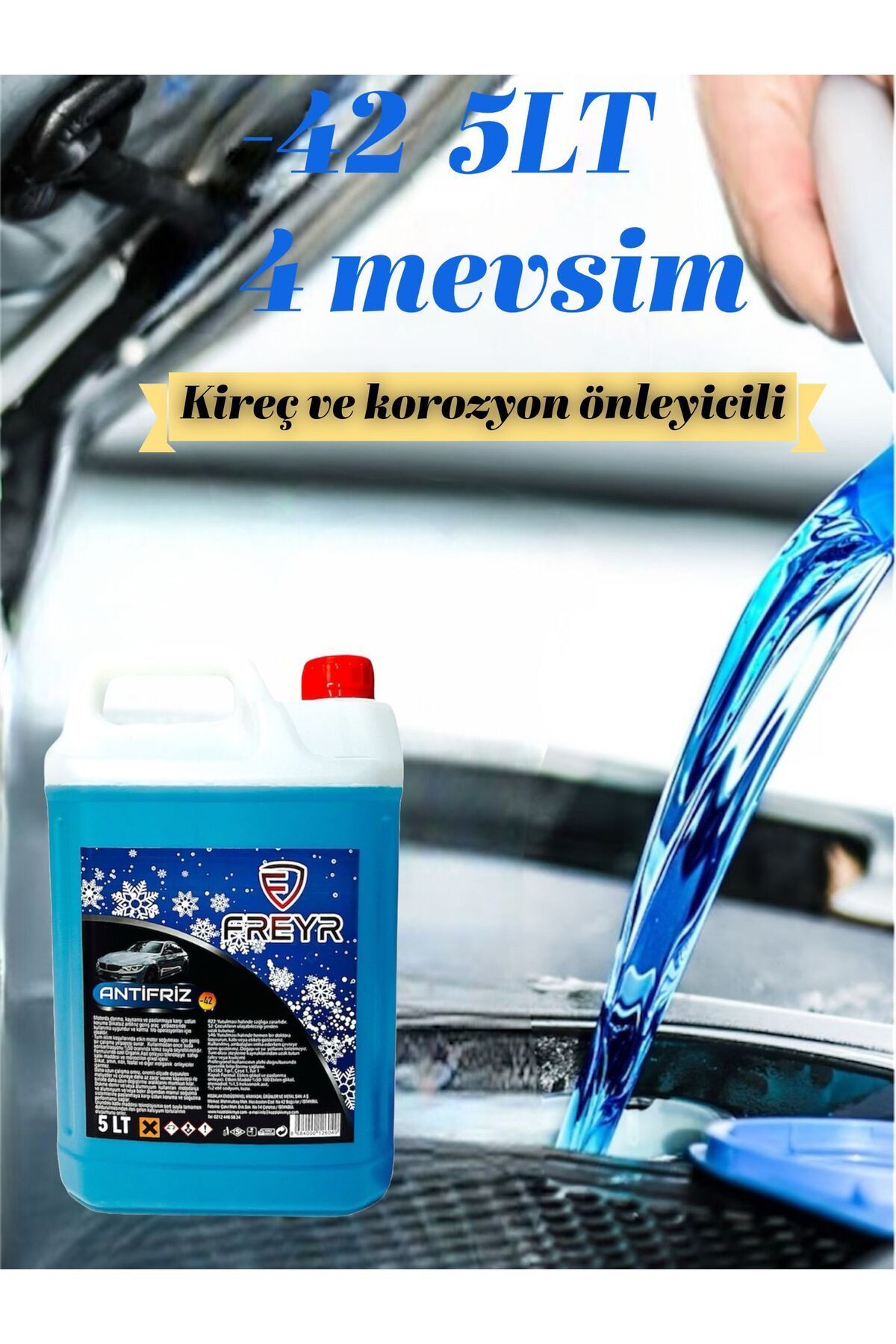 FREYR 4 Mevsim -42 Derece Süper Mavi Antifriz 5 Lt