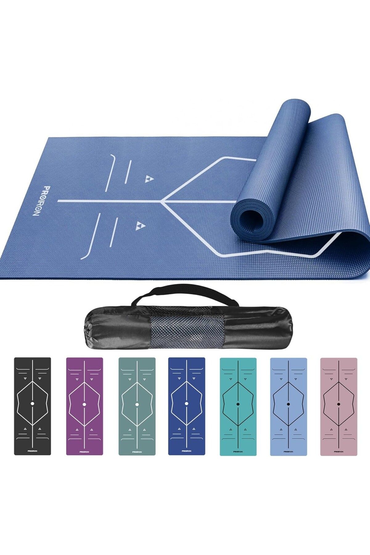 PROIRON Alignment System Pilates & Yoga Matı, Taşıma Çantası ile 1730 x 610 x 4mm