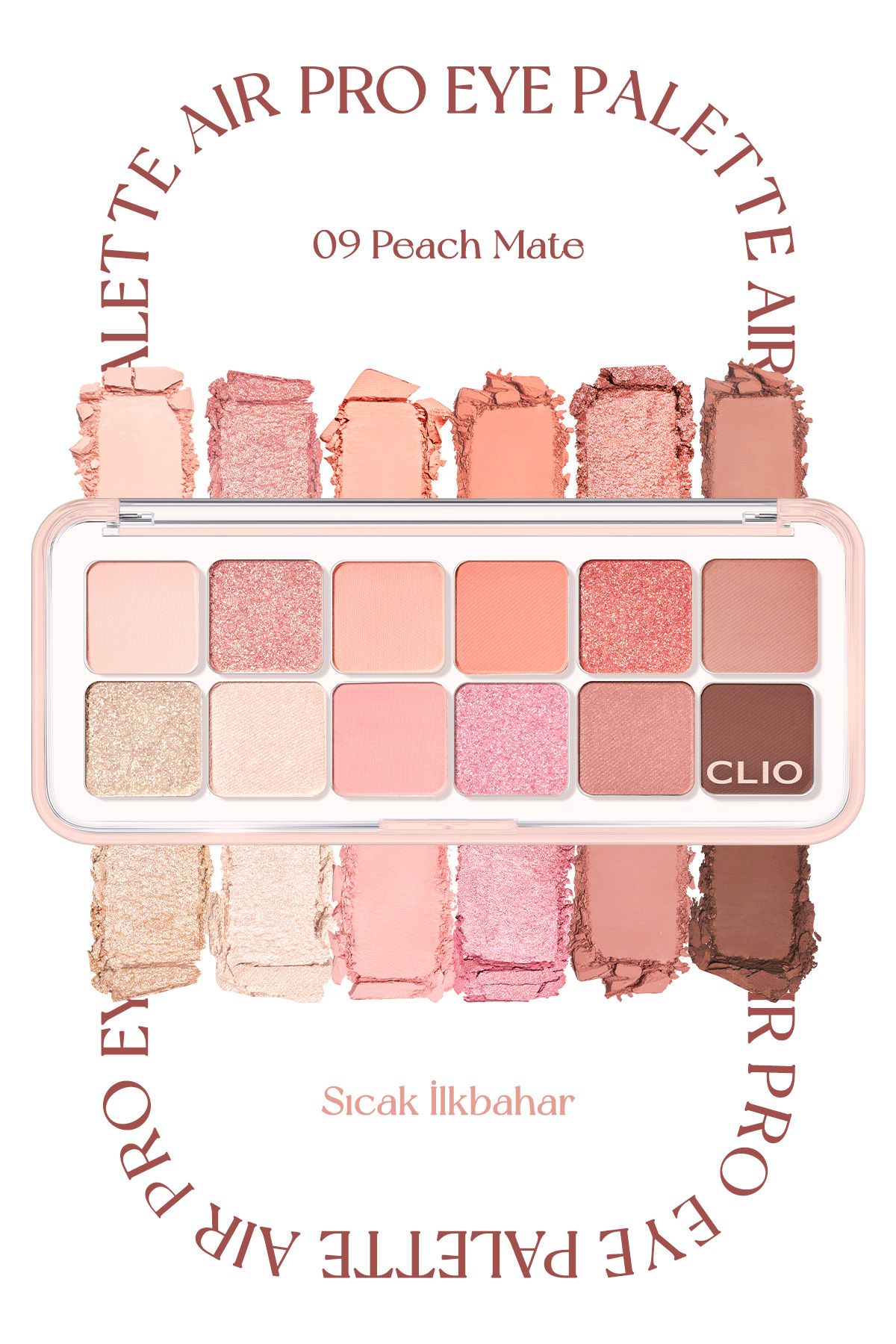 كليو-Clio Pro Eye Palette Air - لوحة ظلال عيون ذات ملمس خفيف وألوان كثيفة (09 Peach Mate Apple) 2