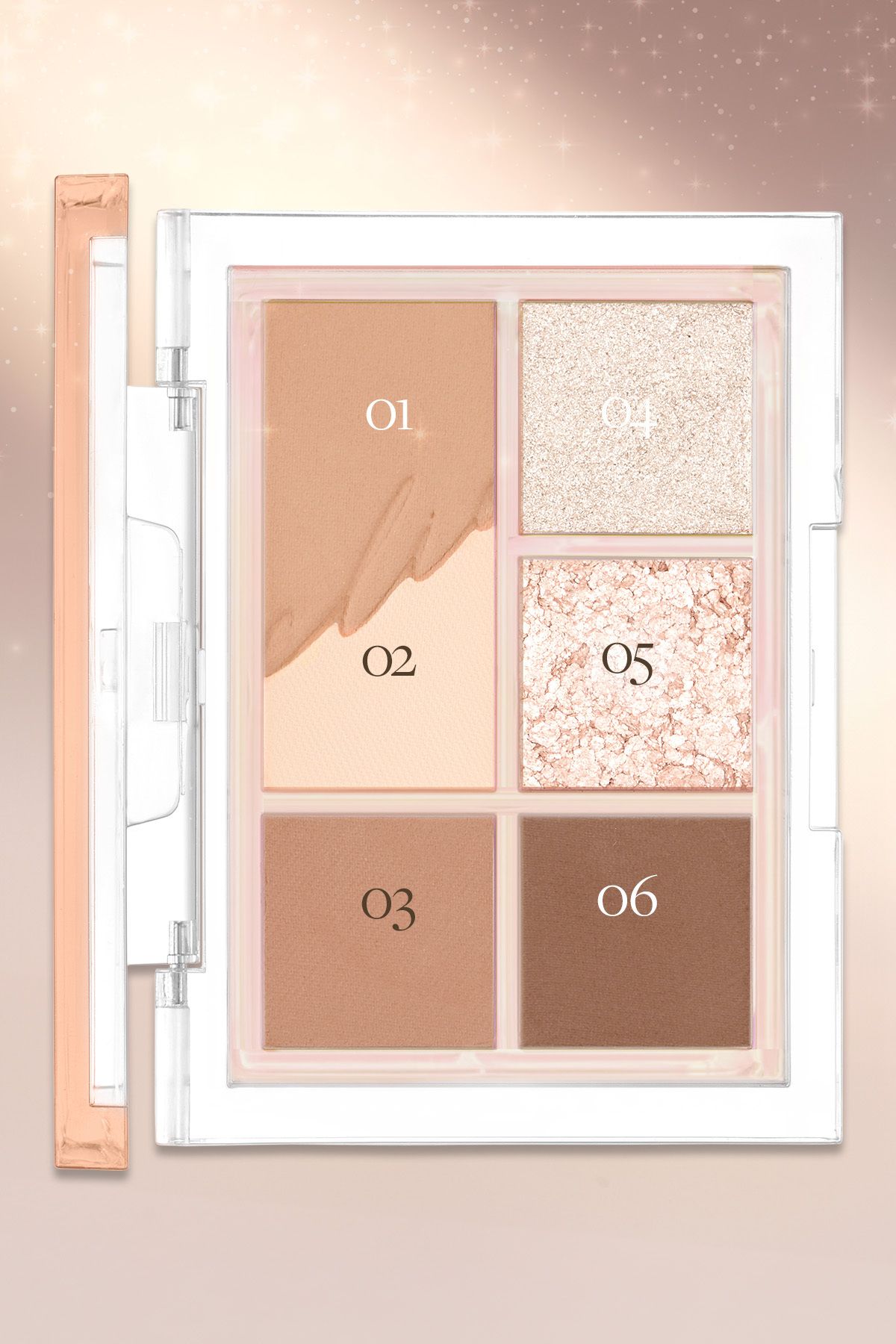 كليو-Clio Pro Eye Palette Mini - لافتة للنظر، مصبوغة بشكل مكثف، بألوان (04 Falling in Nude) 7