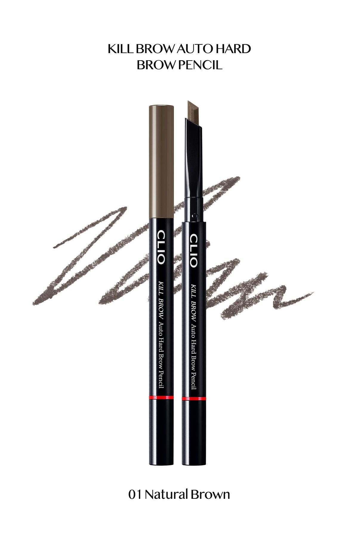 CLIO-Fine Hex Tip Eyebrow Pencil Clio Kill Brow Auto Hard Brow Pencil (01 Natural Brown) 1