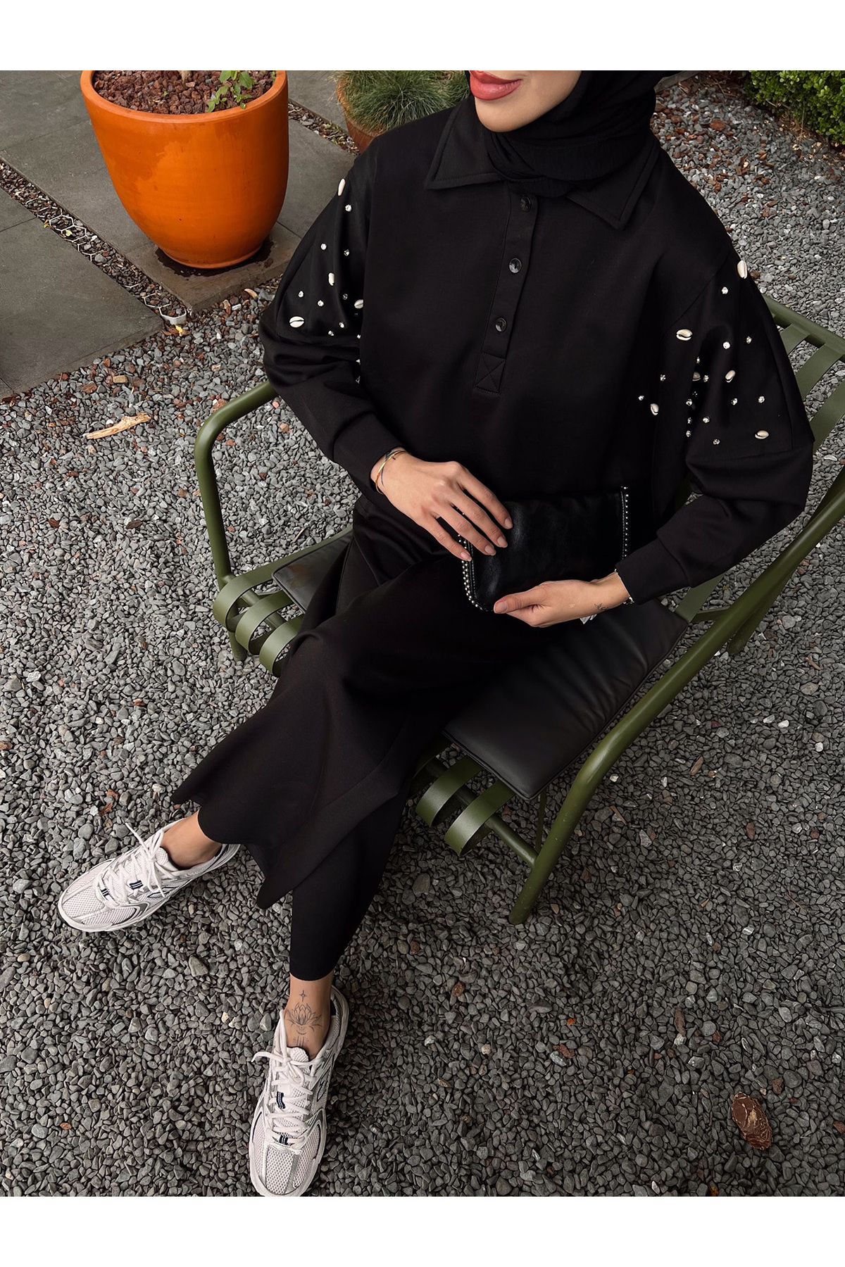 Melike Tatar-Modal Suit with Black Accessories 32-2234 1