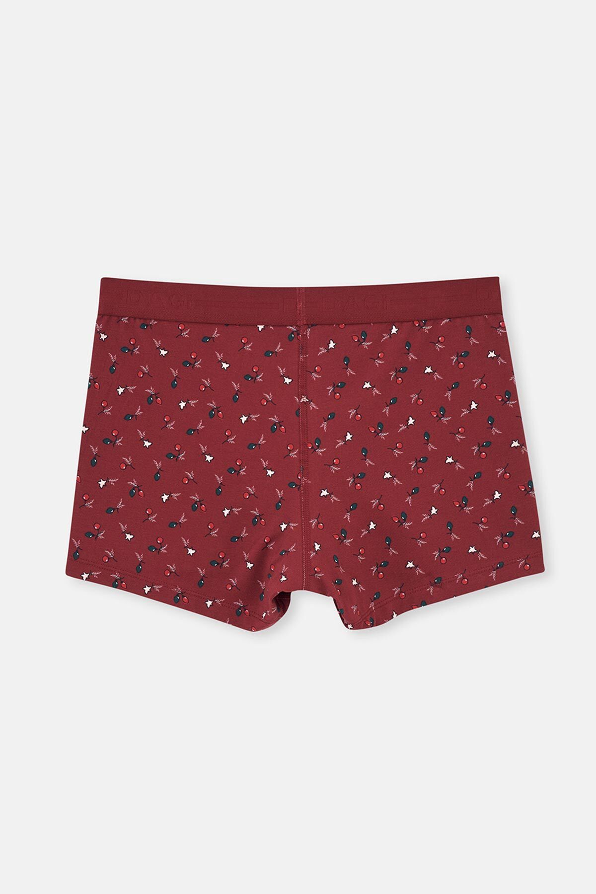 Dagi-Burgundy-Black 5210 3-Piece Patterned Cotton Boxers 3