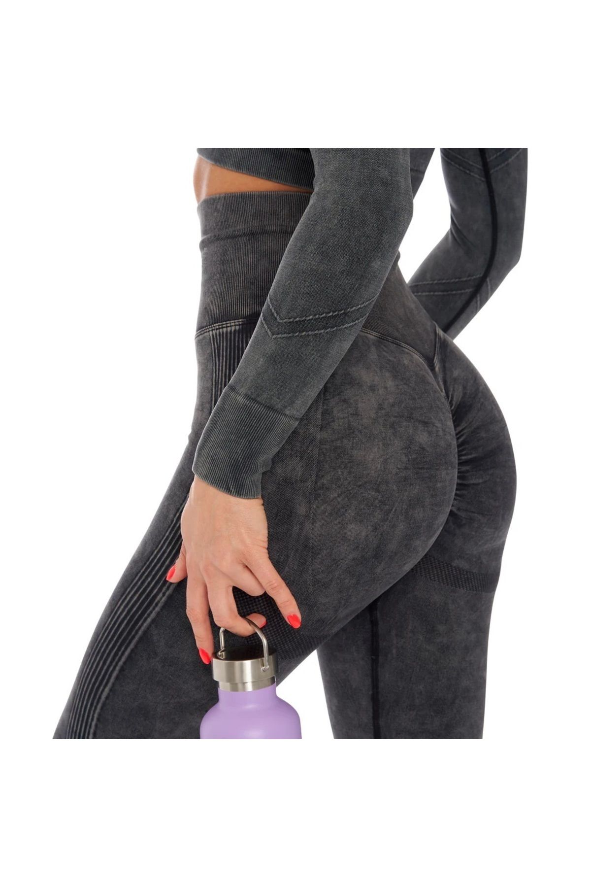 LUSEL-Seamless Buttock Lifting and Buttock Brazilian Drawstring Pale Effect Yoga Leggings Bustier Suit 1