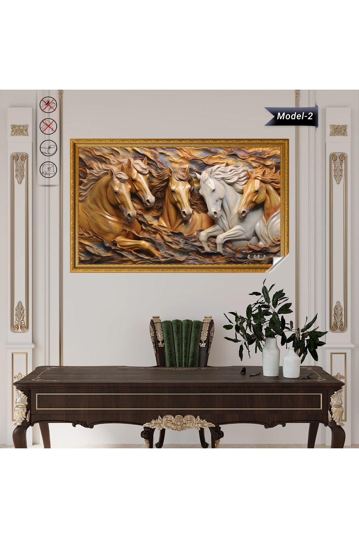 ZERO LAND Statik Tutunma Özellikli Tablo - Poster Hayvan (Model- 2) 60 CM X 100 CM DRSTR