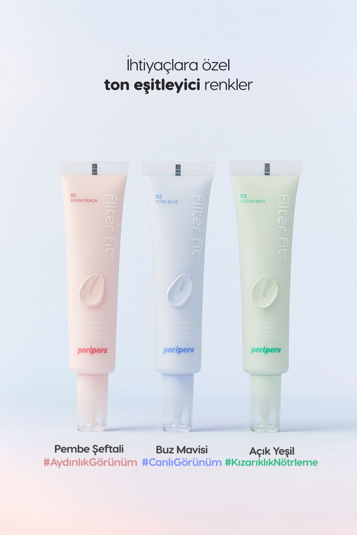 PERIPERA-Cream Tone Equalizing Filter - Neutralizing Redness, Spf30, Milk Tone up (003 Clear Mint) 3