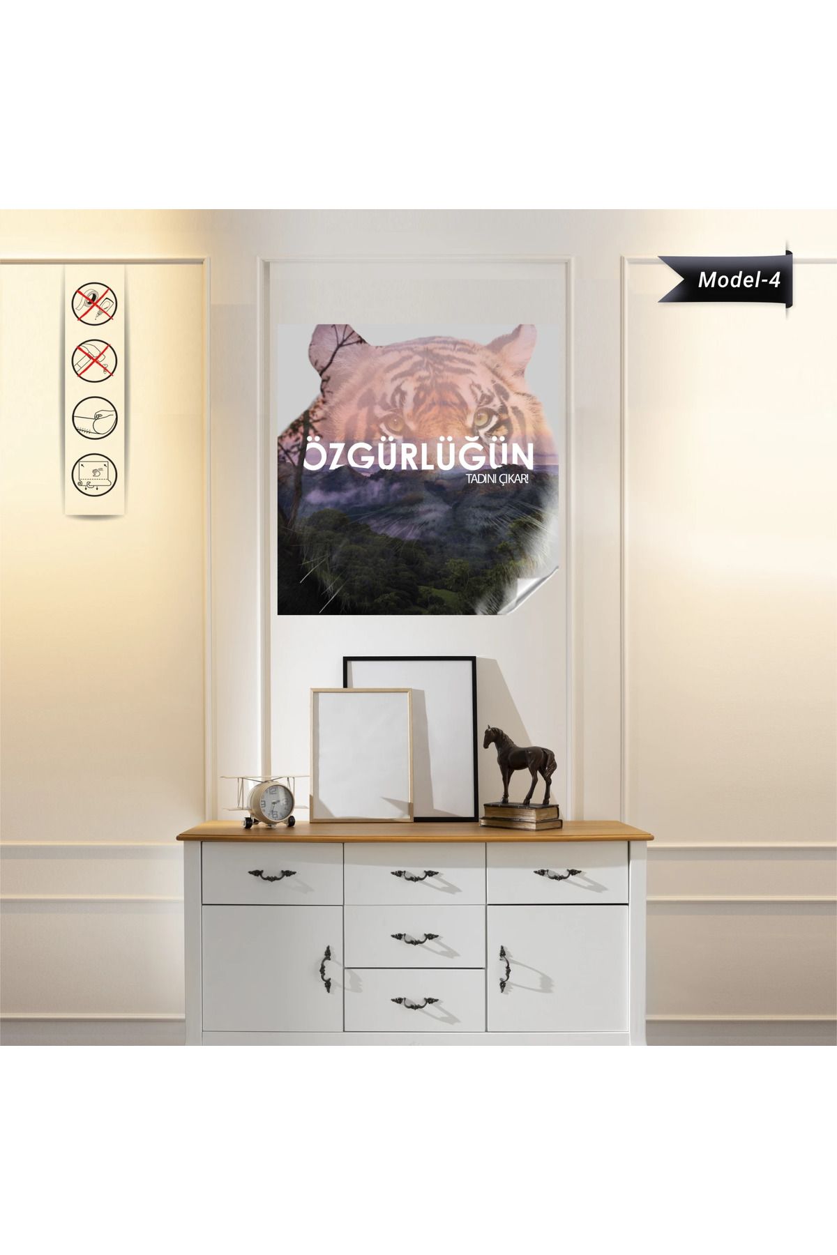 ZERO LAND Statik Tutunma Özellikli Tablo - Poster Motivasyon (Model- 4) 150 CM X 150 CM DRSTR