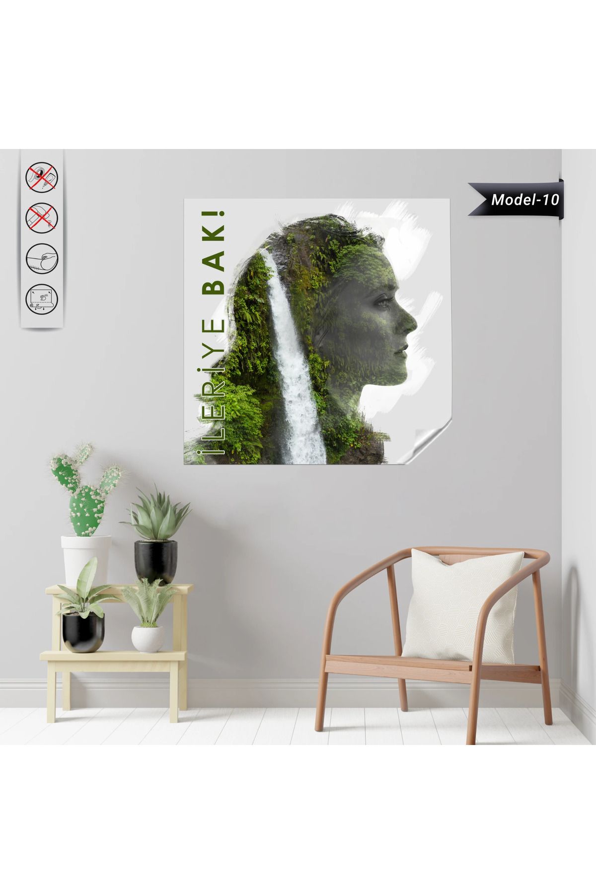 ZERO LAND Statik Tutunma Özellikli Tablo - Poster Motivasyon (Model- 10) 150 CM X 150 CM DRSTR